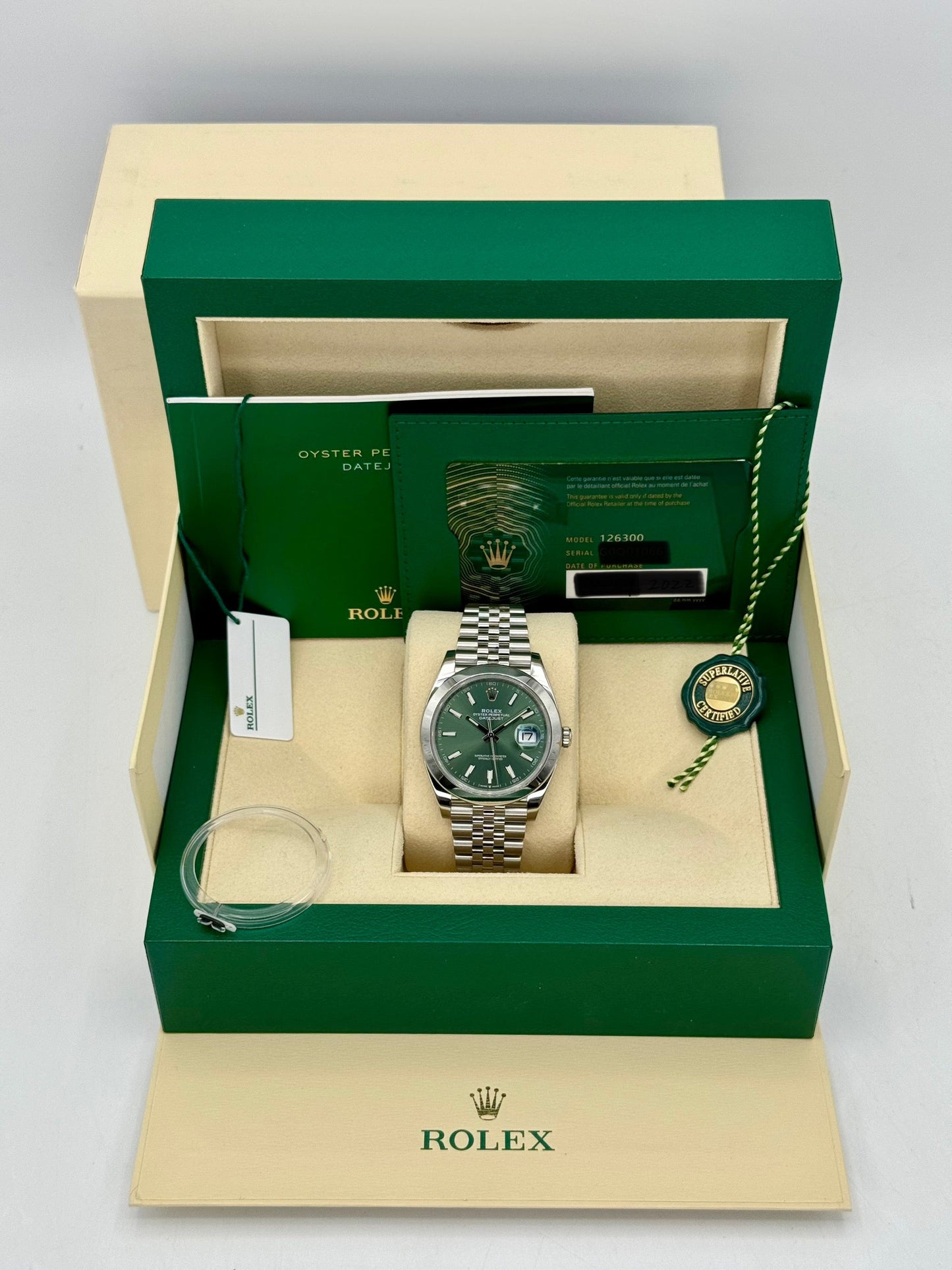 2022 Rolex Datejust 41mm 126300 Jubilee Green Dial - MyWatchLLC