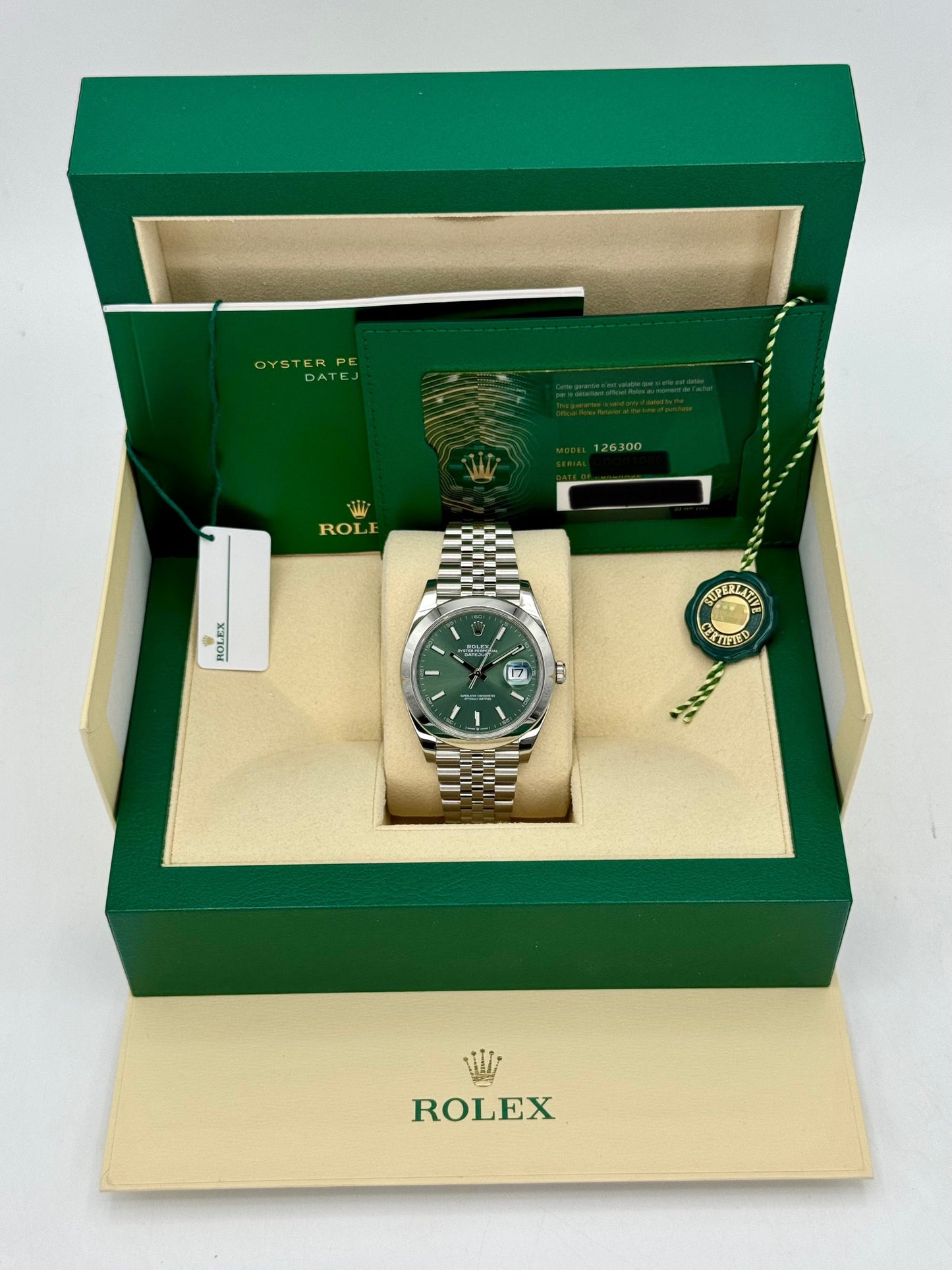 2022 Rolex Datejust 41mm 126300 Jubilee Green Dial - MyWatchLLC