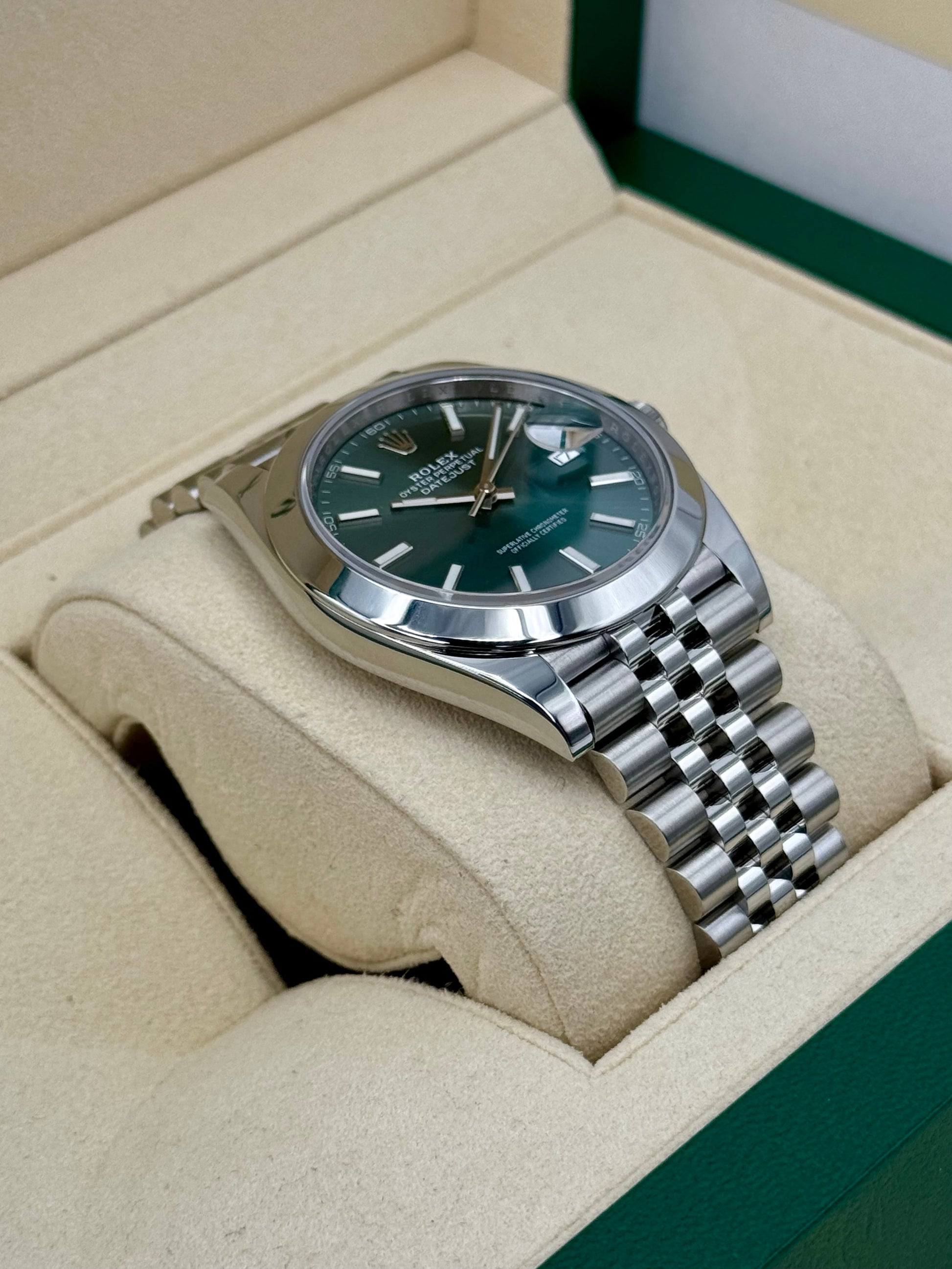 2022 Rolex Datejust 41mm 126300 Jubilee Green Dial - MyWatchLLC