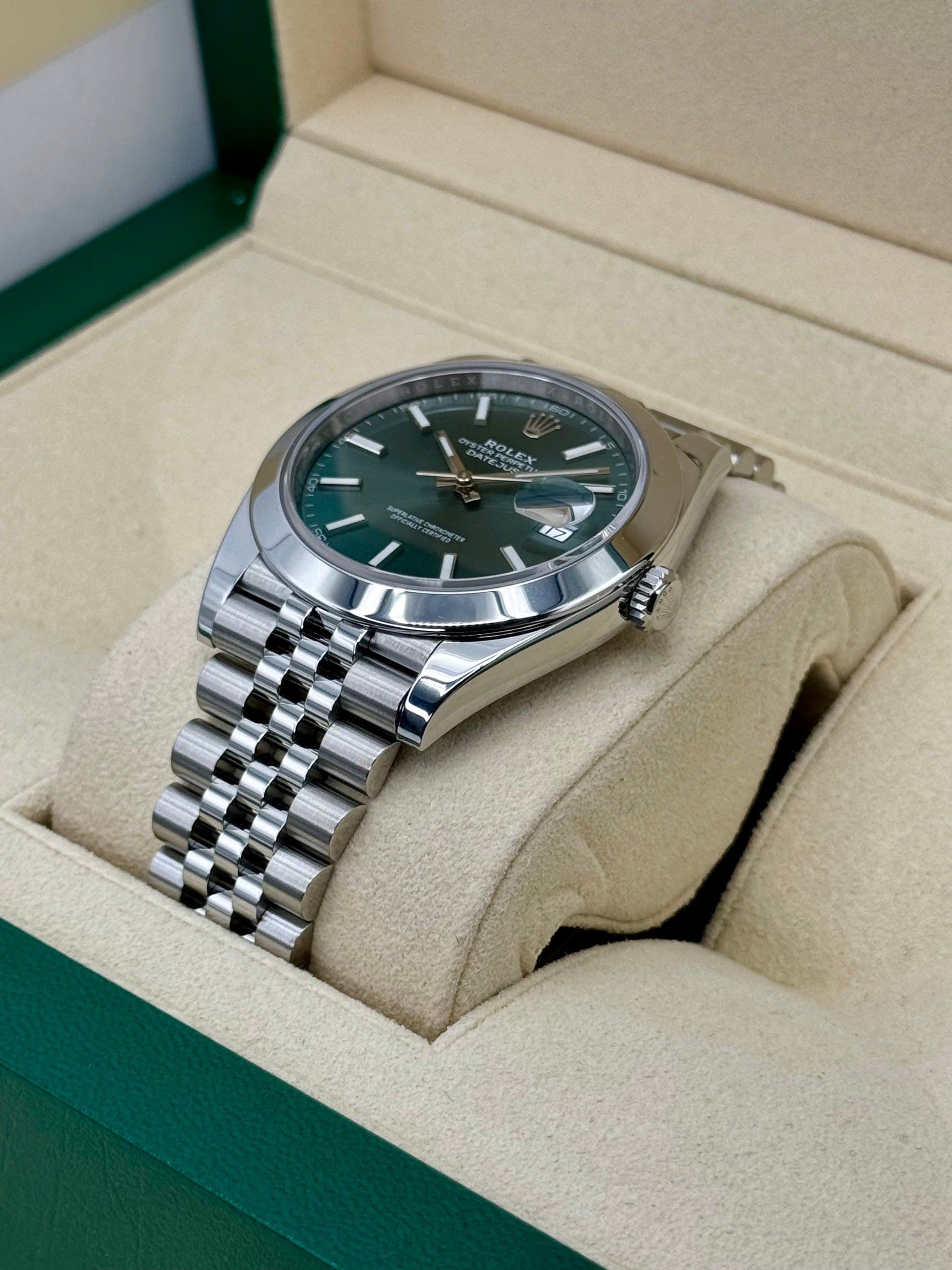 2022 Rolex Datejust 41mm 126300 Jubilee Green Dial - MyWatchLLC