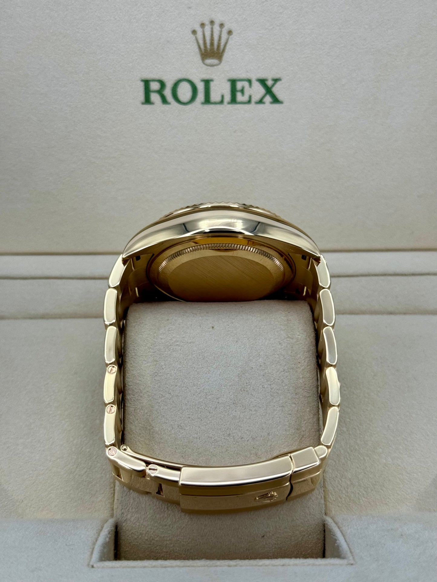 2019 Rolex Sky-Dweller 42mm 326938 Yellow Gold Oyster Champagne Dial - MyWatchLLC