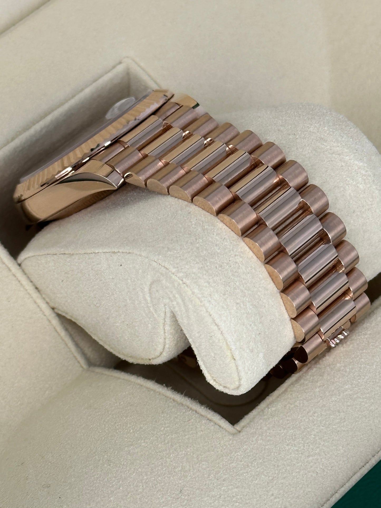 NEW 2022 Rolex Day-Date Presidential 40mm 228235 Rose Gold Olive Dial - MyWatchLLC