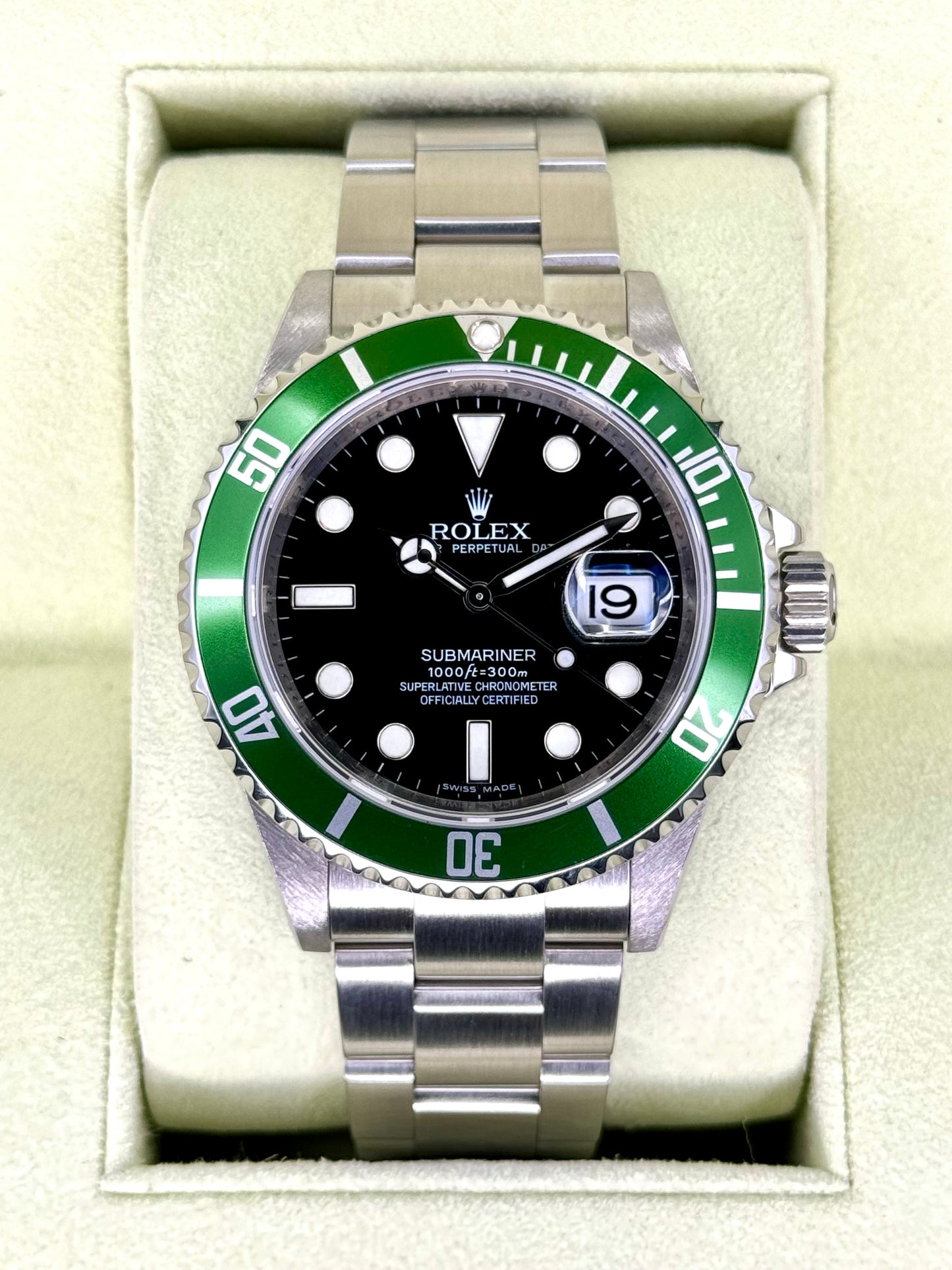2009 Rolex Submariner "Kermit" 40mm 16610LV Stainless Steel Black Dial - MyWatchLLC