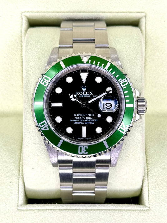 2009 Rolex Submariner "Kermit" 40mm 16610LV Stainless Steel Black Dial - MyWatchLLC