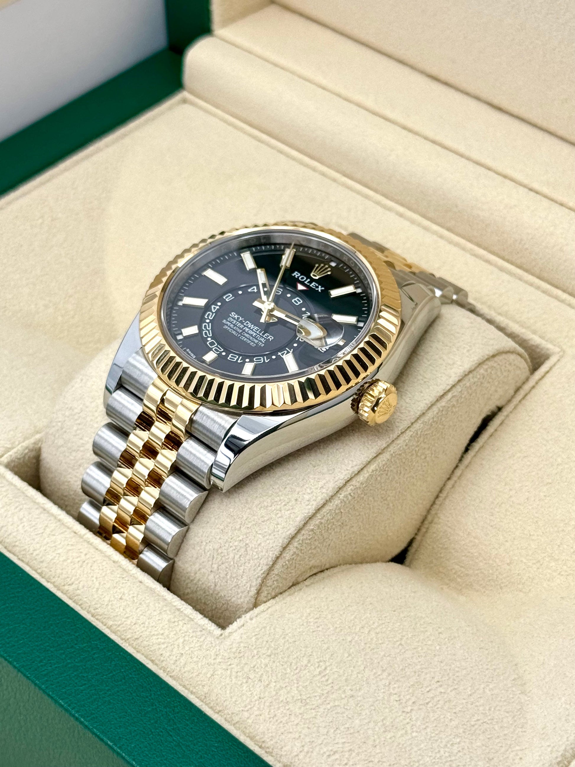 2023 Rolex Sky-Dweller 42mm 326933 Two-Tone Jubilee Black Dial - MyWatchLLC