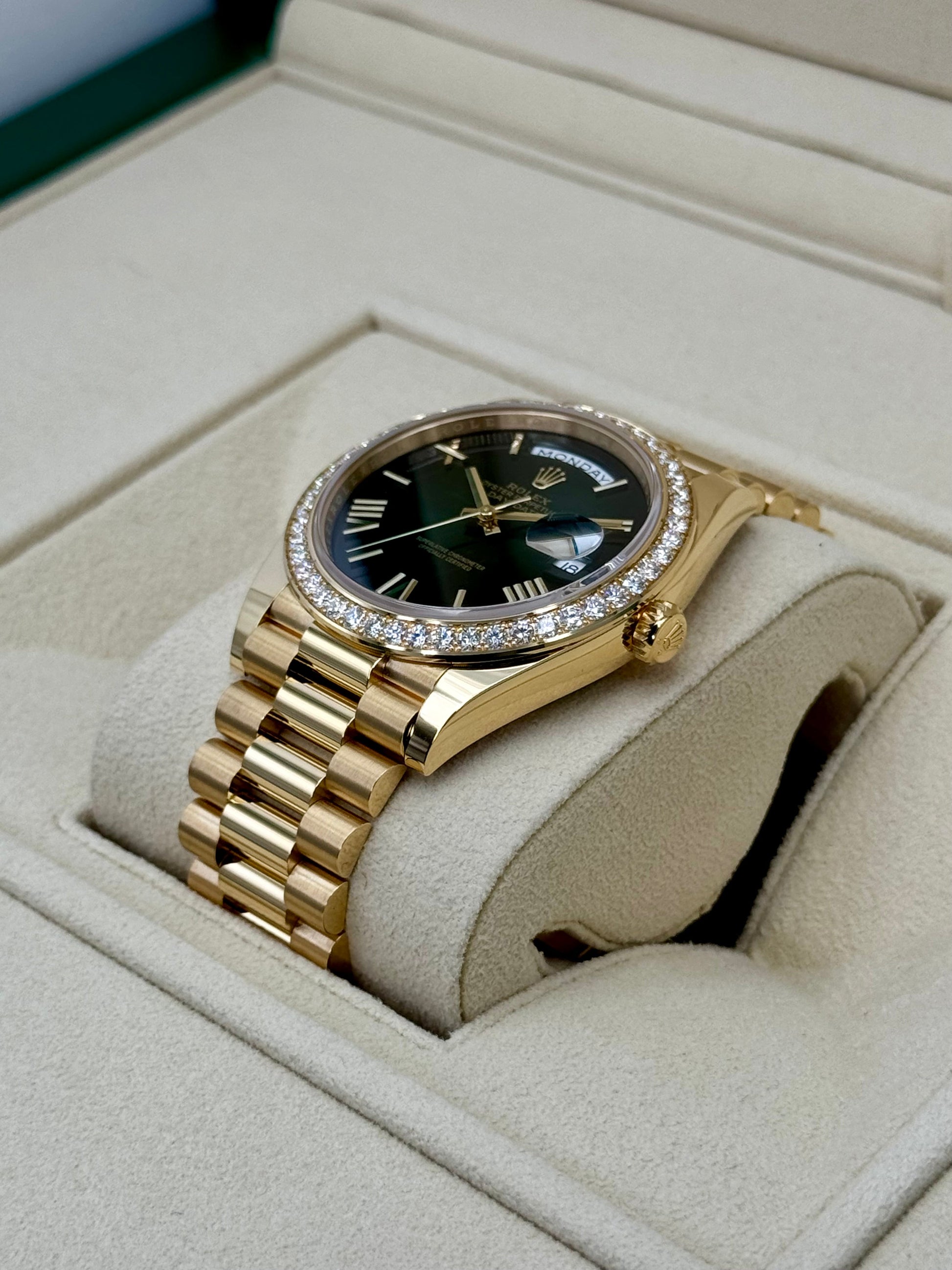 New 2024 Rolex Day-Date 40mm 228348RBR Presidential Green Dial - MyWatchLLC
