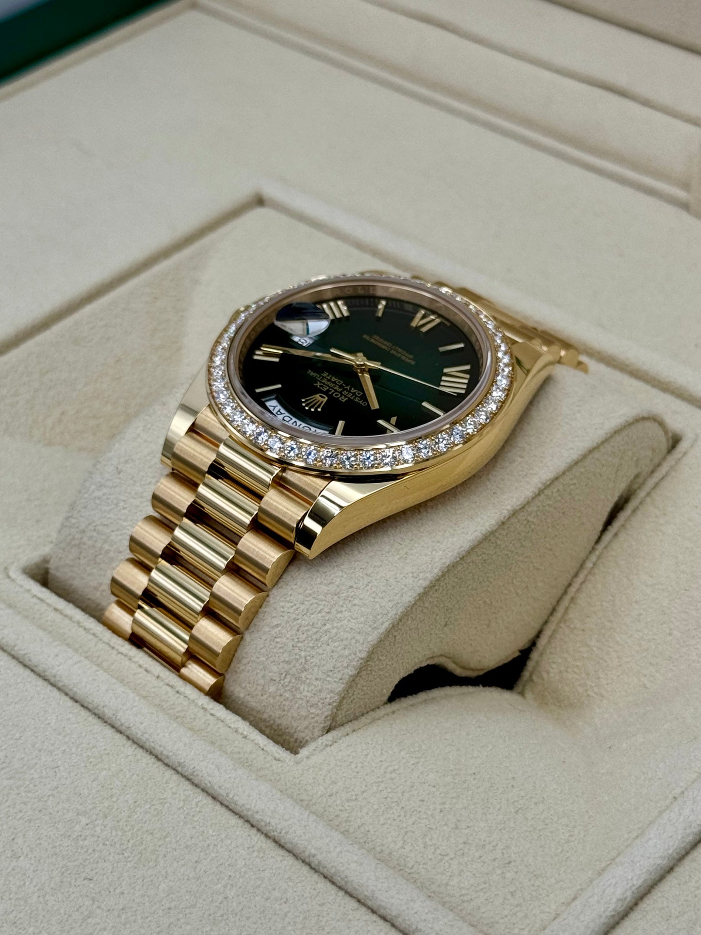 New 2024 Rolex Day-Date 40mm 228348RBR Presidential Green Dial - MyWatchLLC