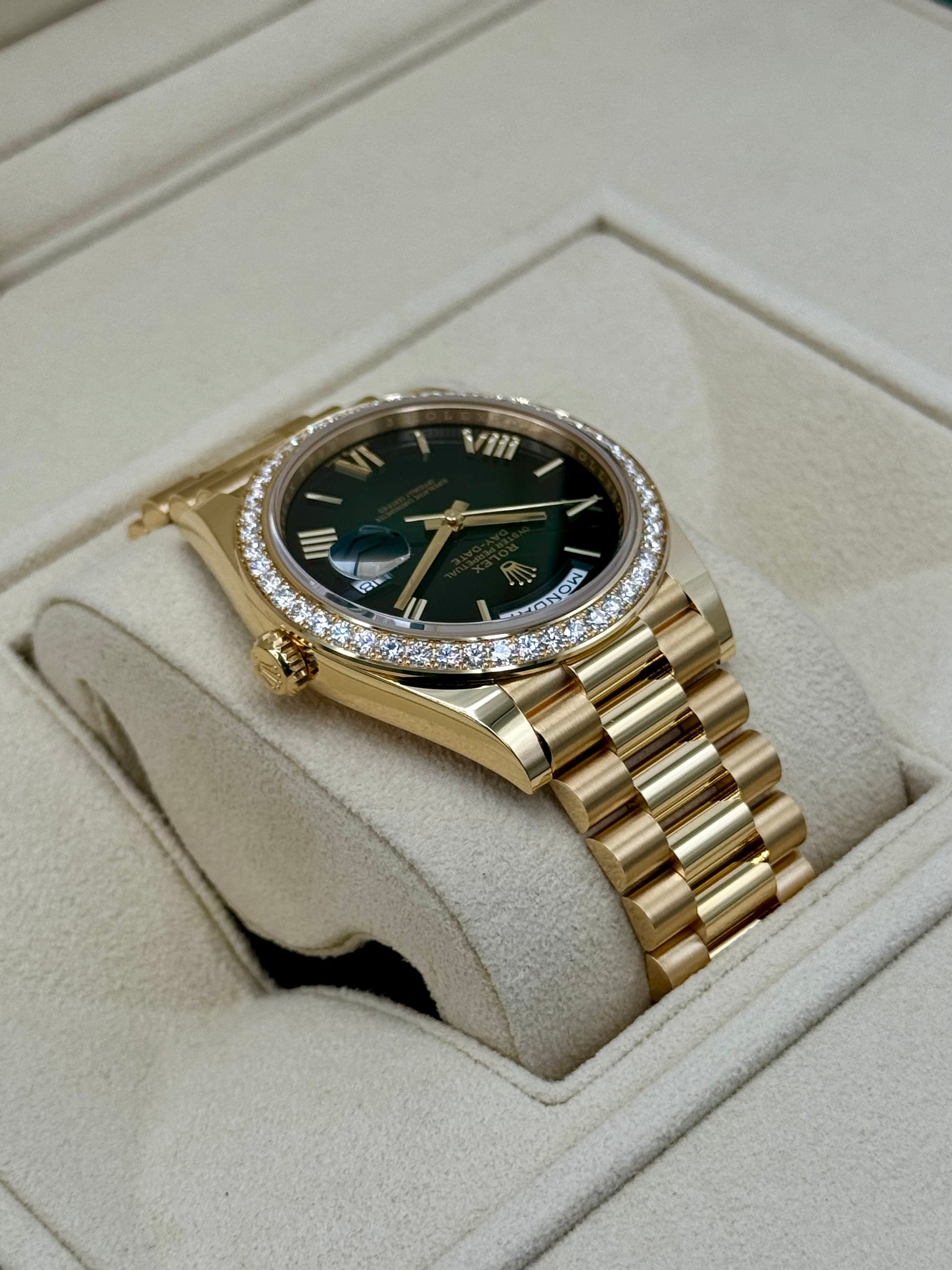 New 2024 Rolex Day-Date 40mm 228348RBR Presidential Green Dial - MyWatchLLC