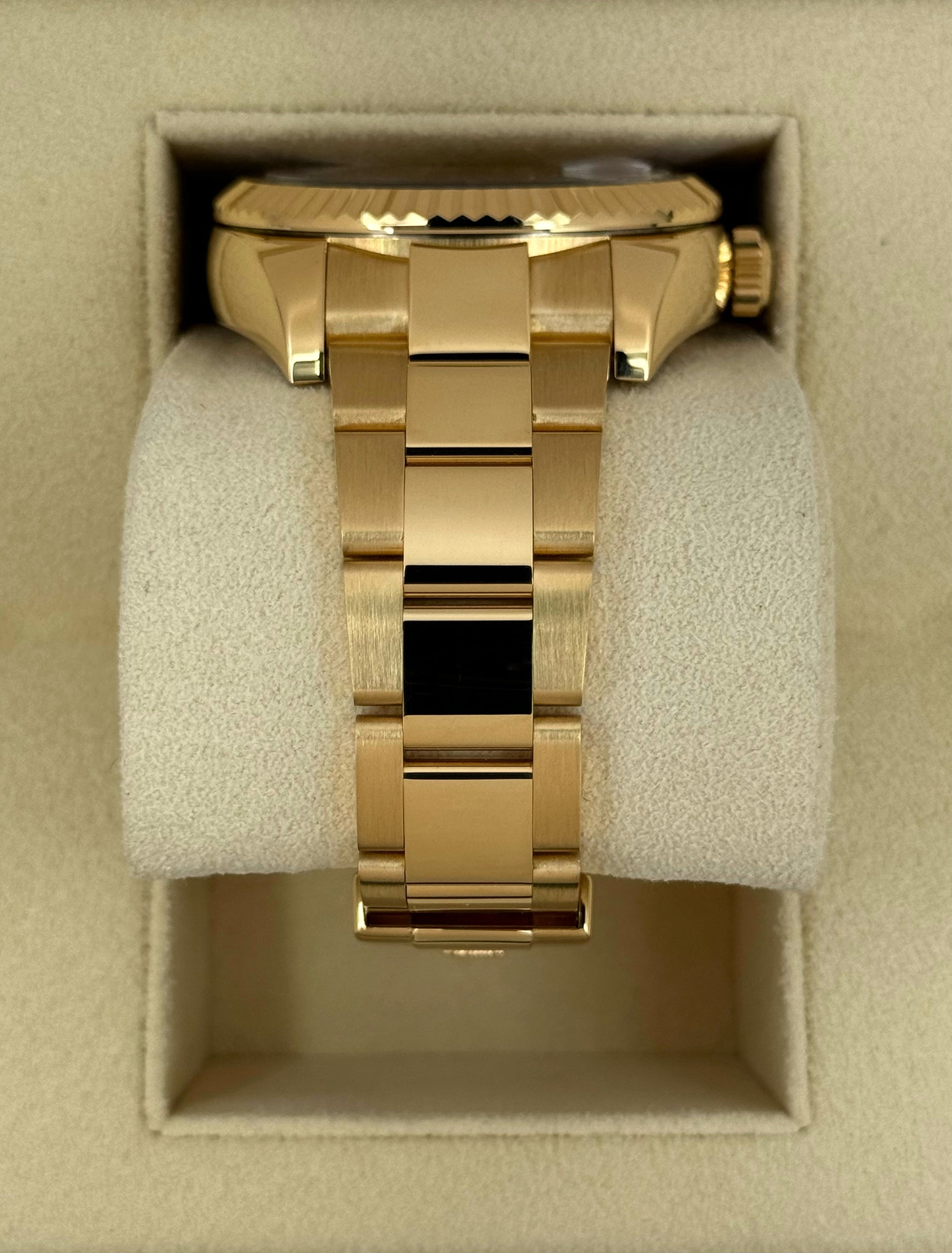 2019 Rolex Sky-Dweller 42mm 326938 Yellow Gold Oyster Champagne Dial - MyWatchLLC