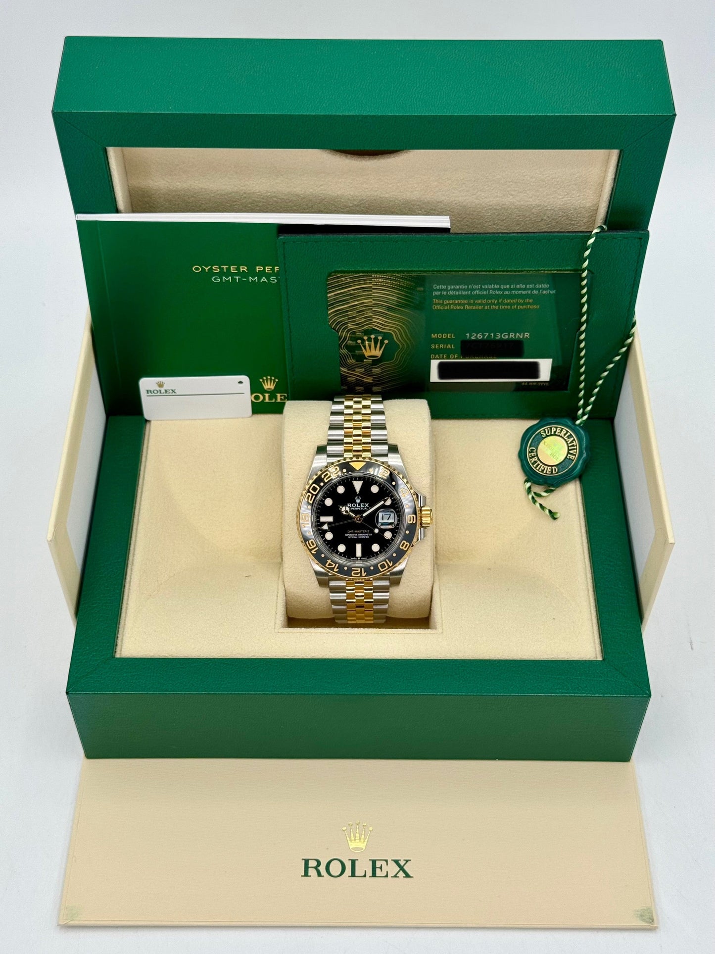 2024 Rolex GMT-Master II 40mm 126713GRNR Two-Tone Jubilee Black Dial - MyWatchLLC