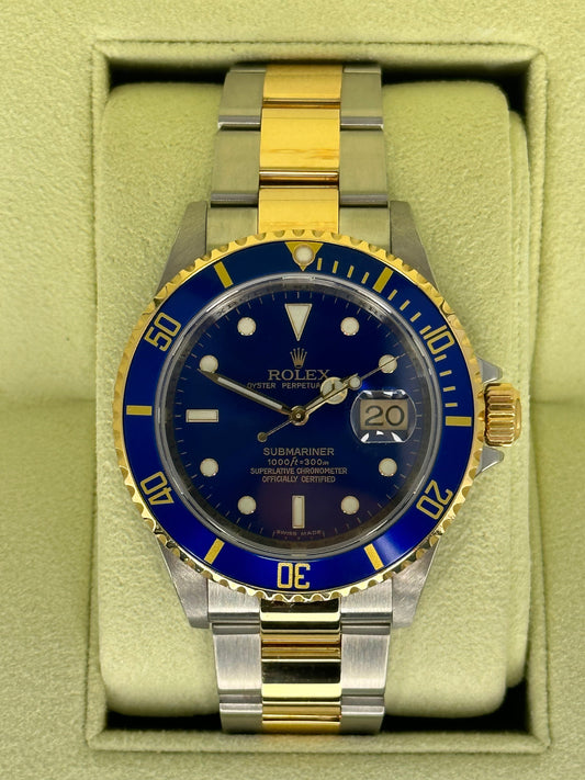 2008 Rolex Submariner "Bluesy" 40mm 16613 Two-Tone Blue Dial - MyWatchLLC