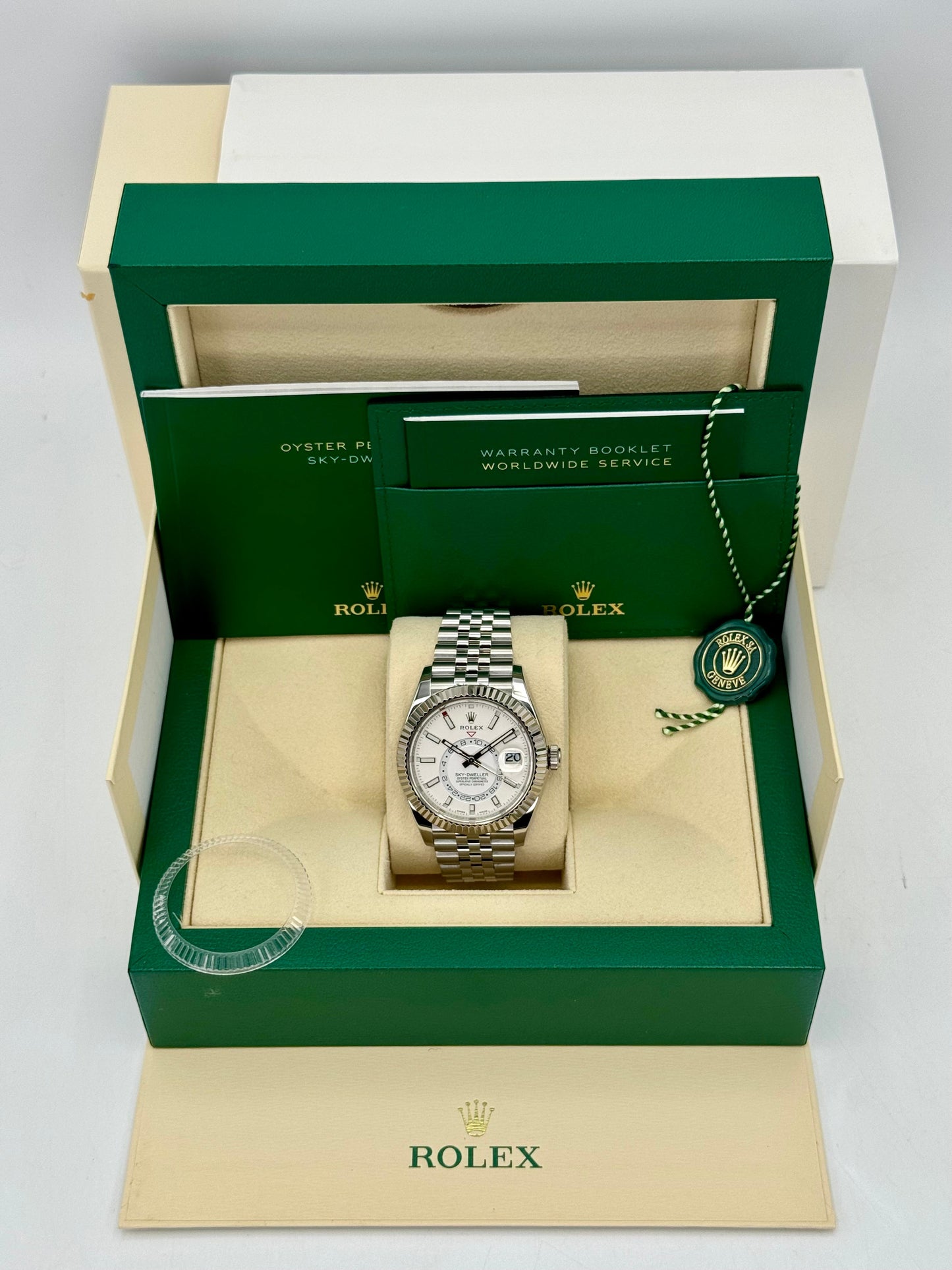 2022 Rolex Sky-Dweller 42mm 326934 Stainless Steel Jubilee White Dial - MyWatchLLC
