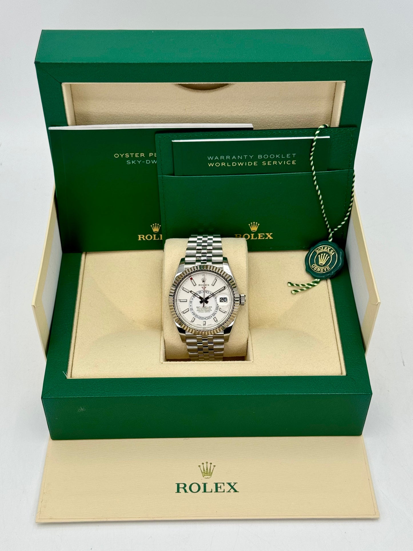 2022 Rolex Sky-Dweller 42mm 326934 Stainless Steel Jubilee White Dial - MyWatchLLC