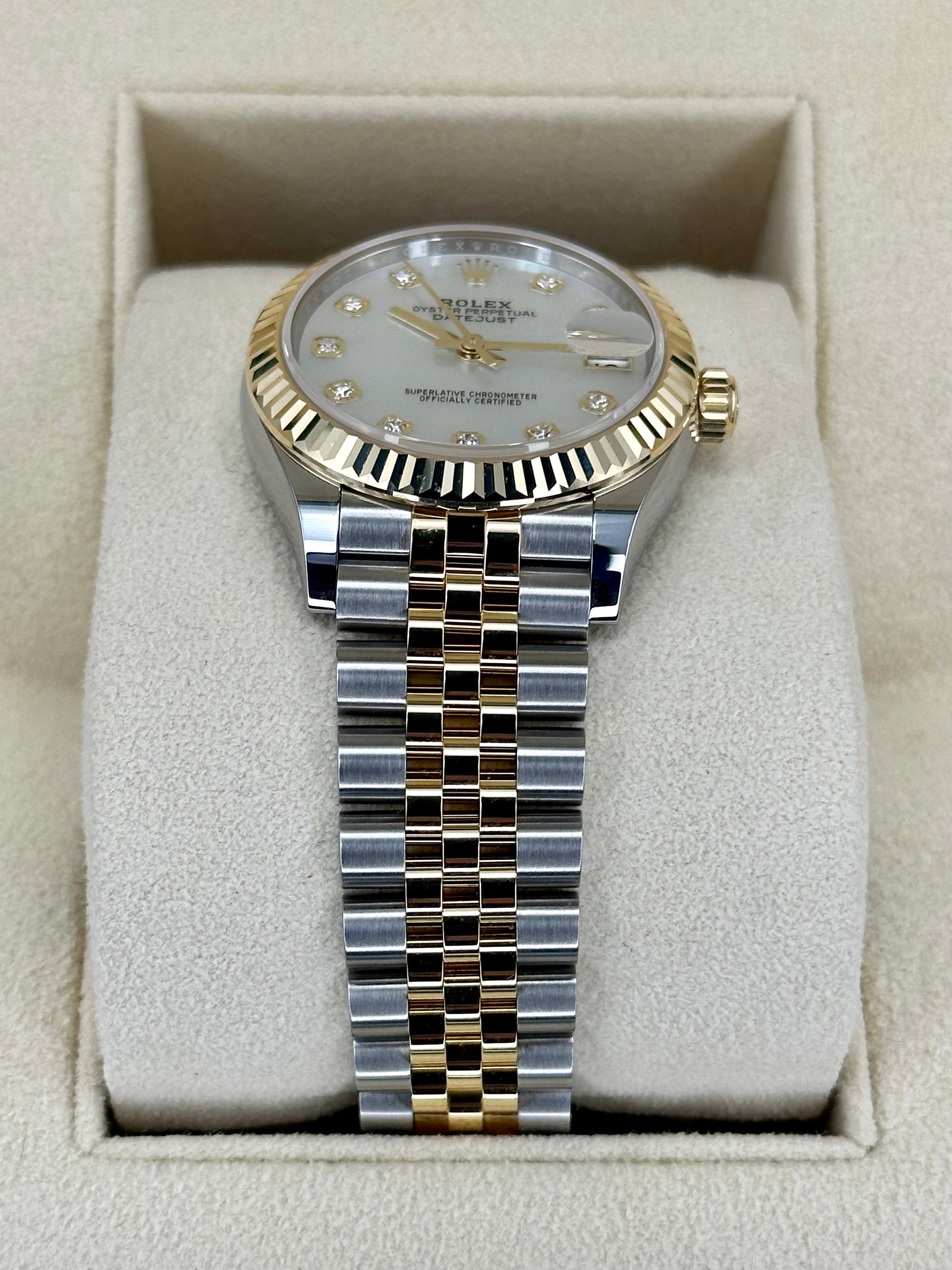NEW 2023 Rolex Datejust 31mm 278273 Two-Tone Jubilee MOP Diamond Dial - MyWatchLLC