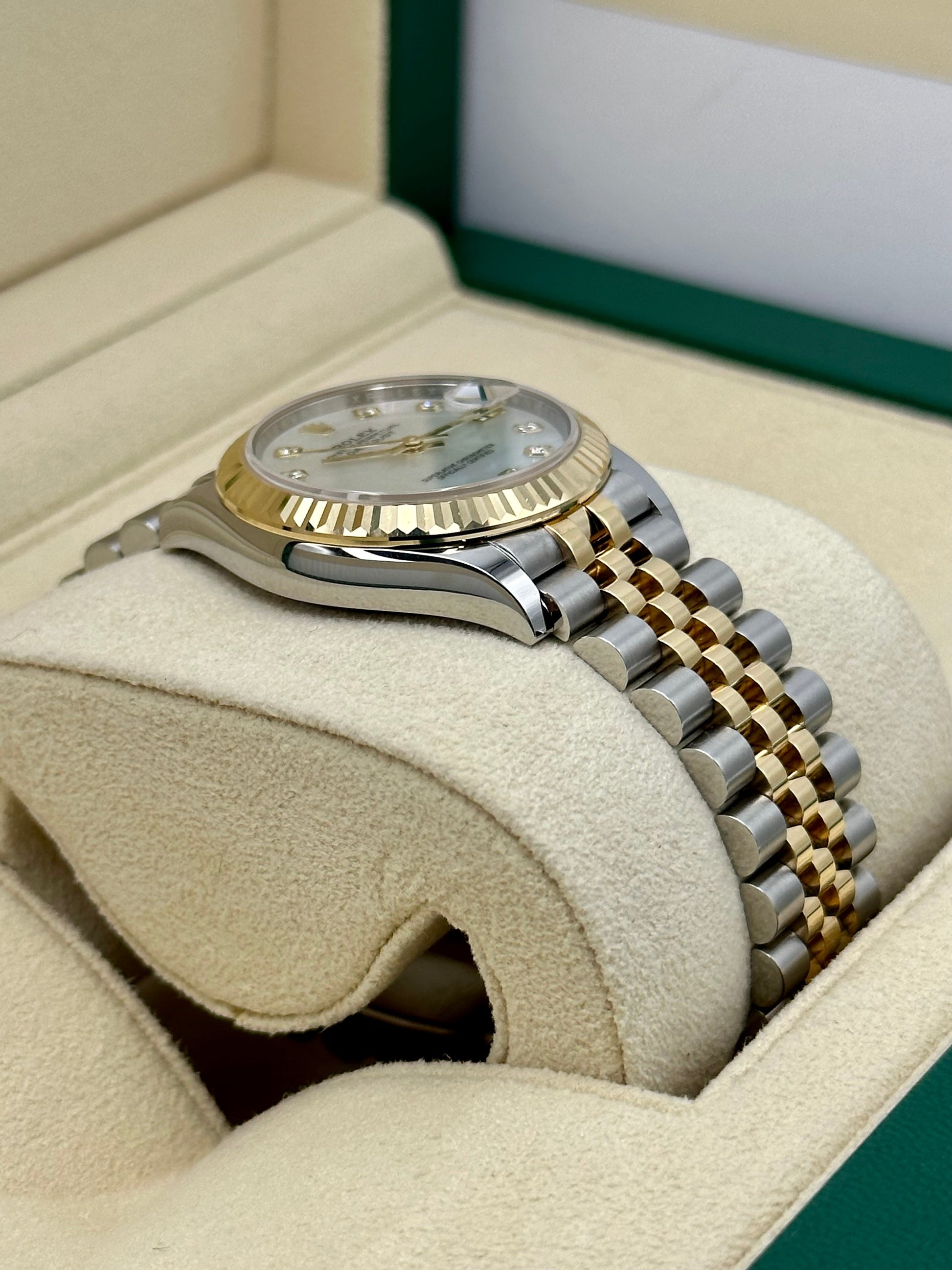 NEW 2023 Rolex Datejust 31mm 278273 Two-Tone Jubilee MOP Diamond Dial - MyWatchLLC