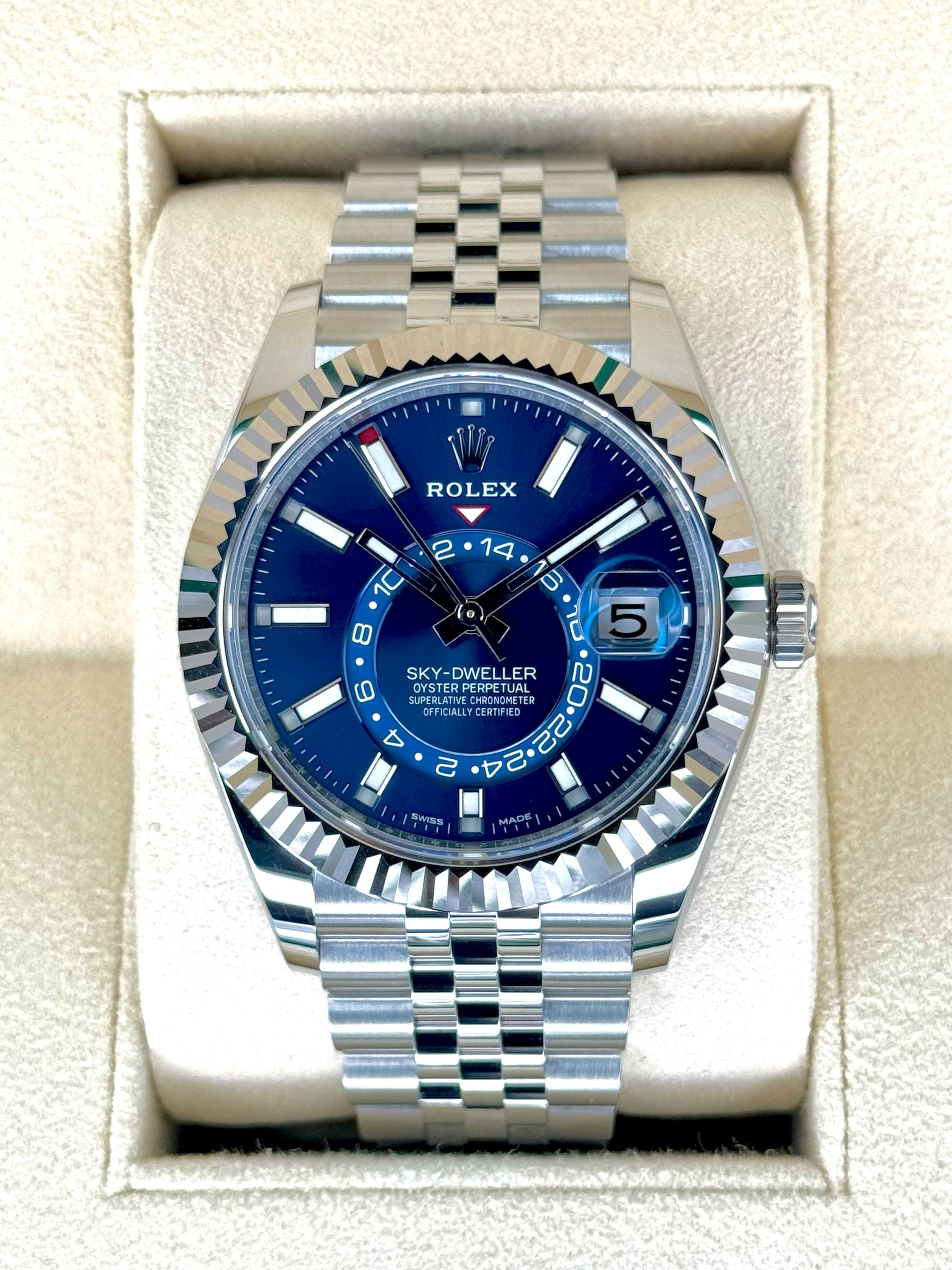 NEW 2024 Rolex Sky-Dweller 42mm 326934 Jubilee Blue Dial - MyWatchLLC