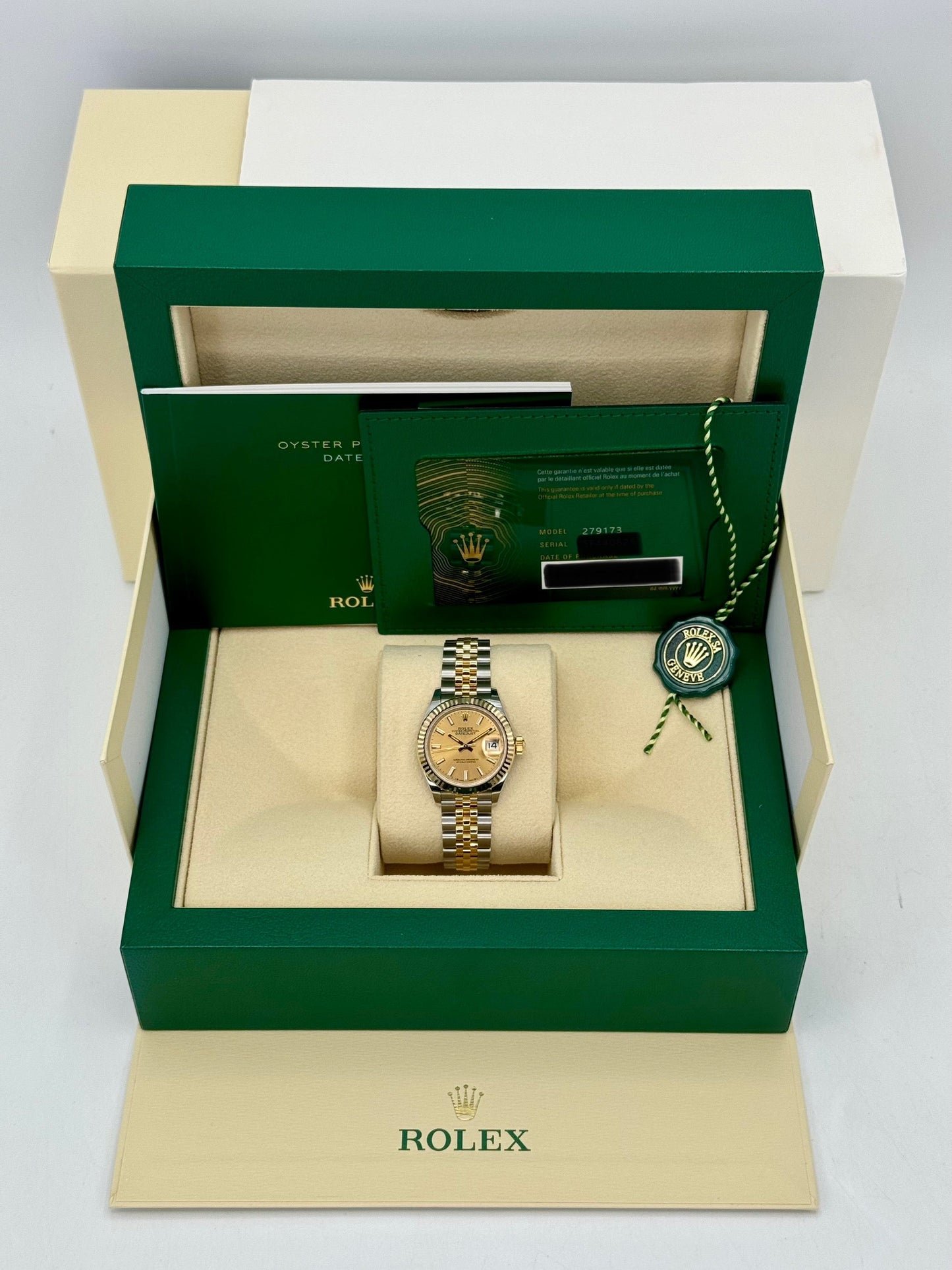 NEW 2024 Rolex Lady Datejust 28mm 279173 Jubilee Champagne Dial - MyWatchLLC