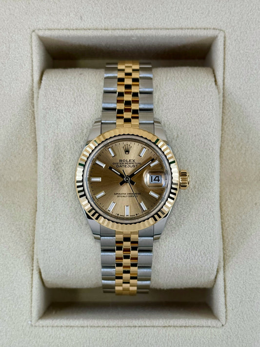 NEW 2024 Rolex Lady Datejust 28mm 279173 Jubilee Champagne Dial - MyWatchLLC