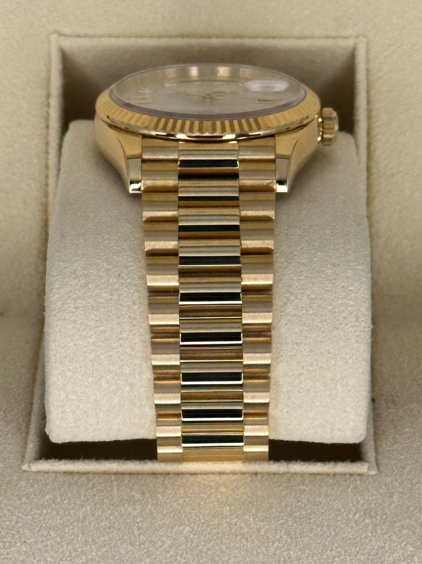 2021 Rolex Day-Date 36mm 128238 Mother of Pearl Diamond Dial - MyWatchLLC