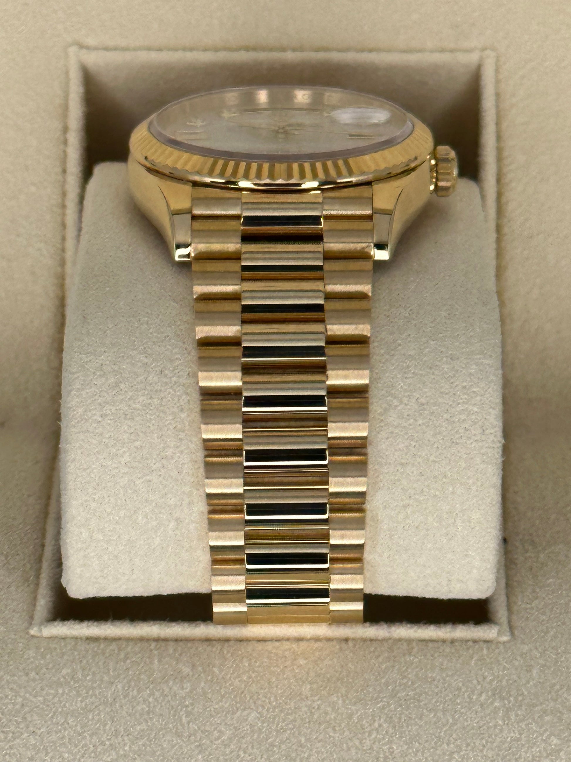 2021 Rolex Day-Date 36mm 128238 Mother of Pearl Diamond Dial - MyWatchLLC