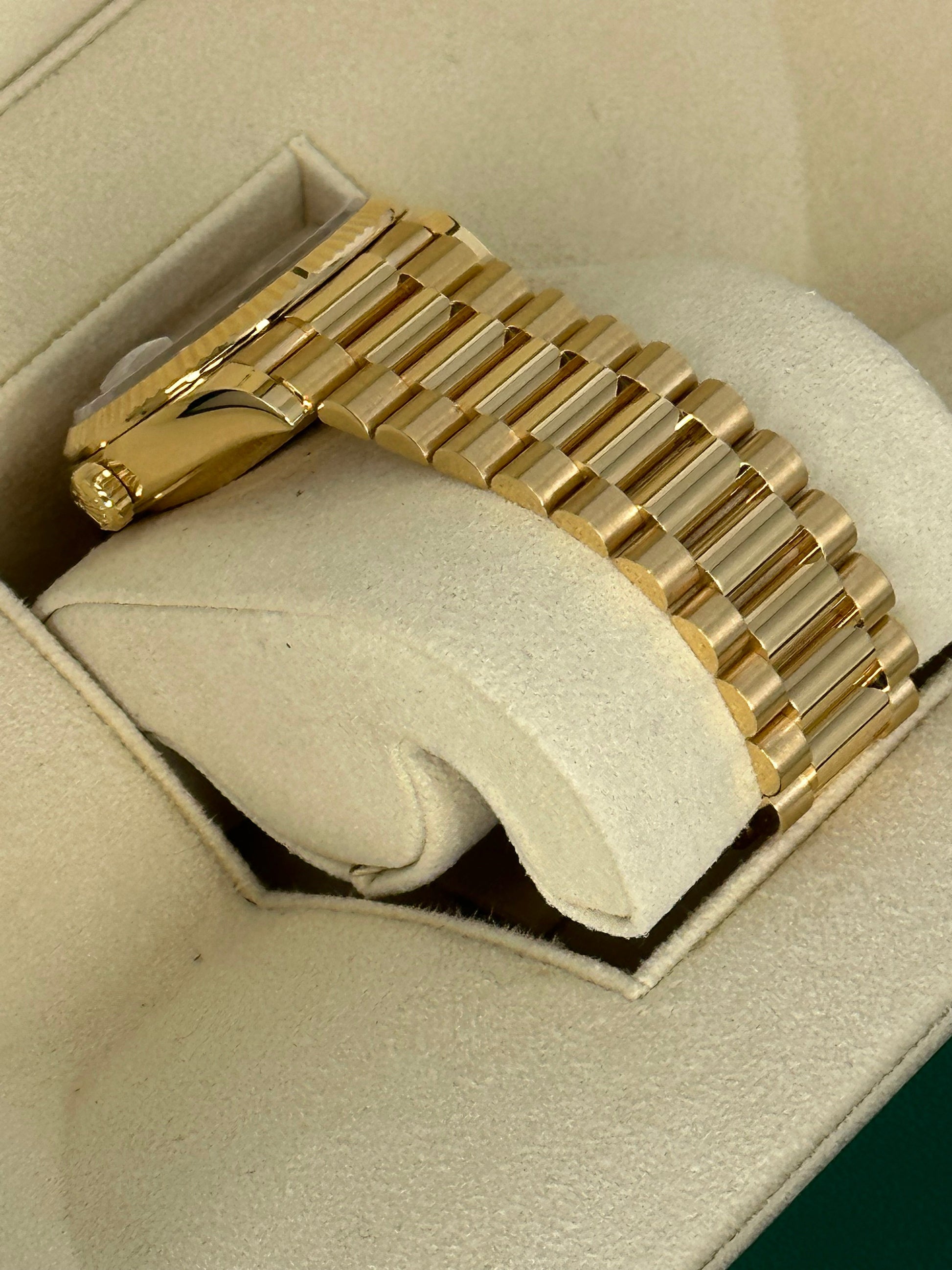 2021 Rolex Day-Date 36mm 128238 Mother of Pearl Diamond Dial - MyWatchLLC