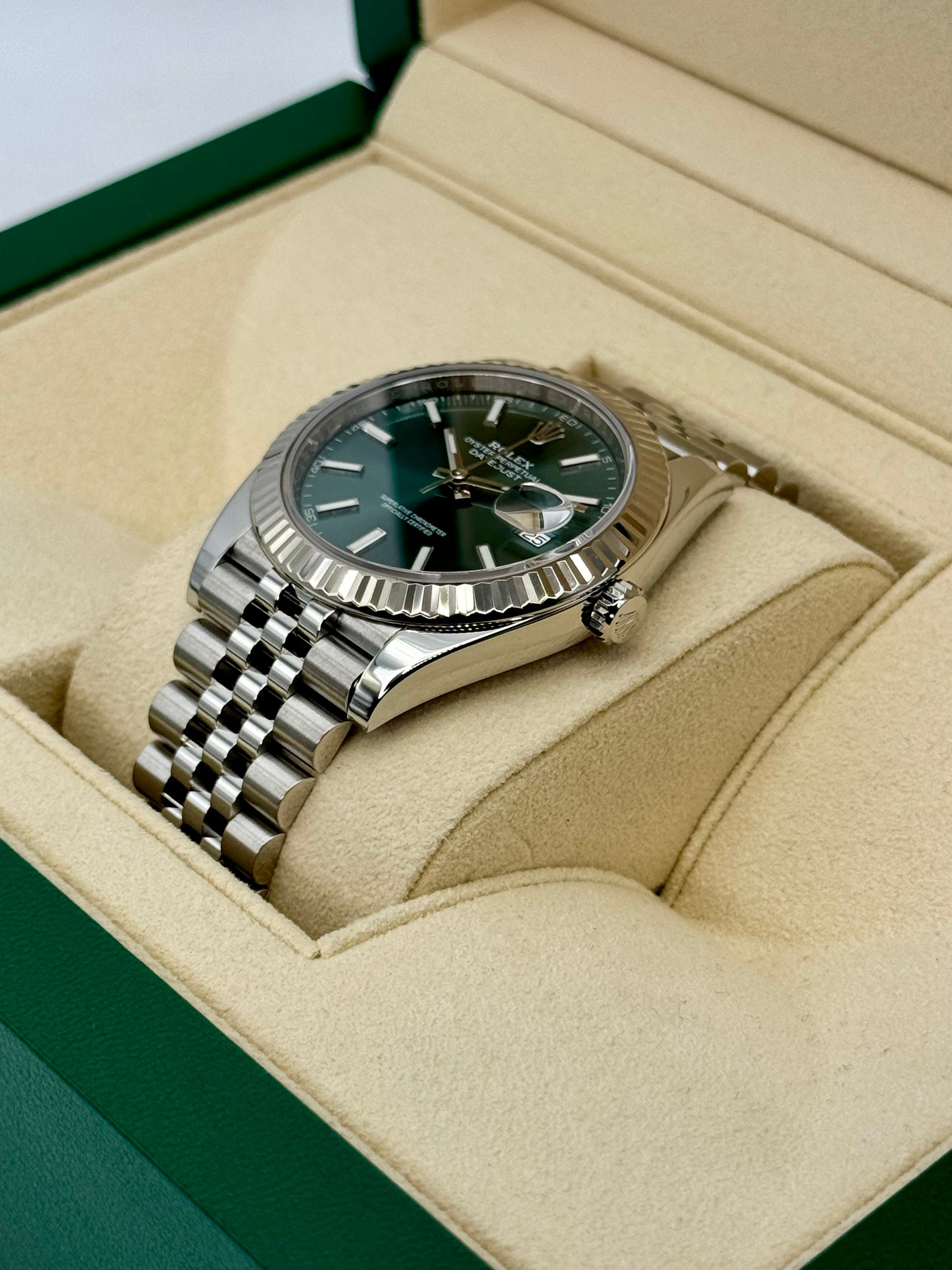 2023 Rolex Datejust 41mm 126334 Stainless Steel Jubilee Green Dial - MyWatchLLC