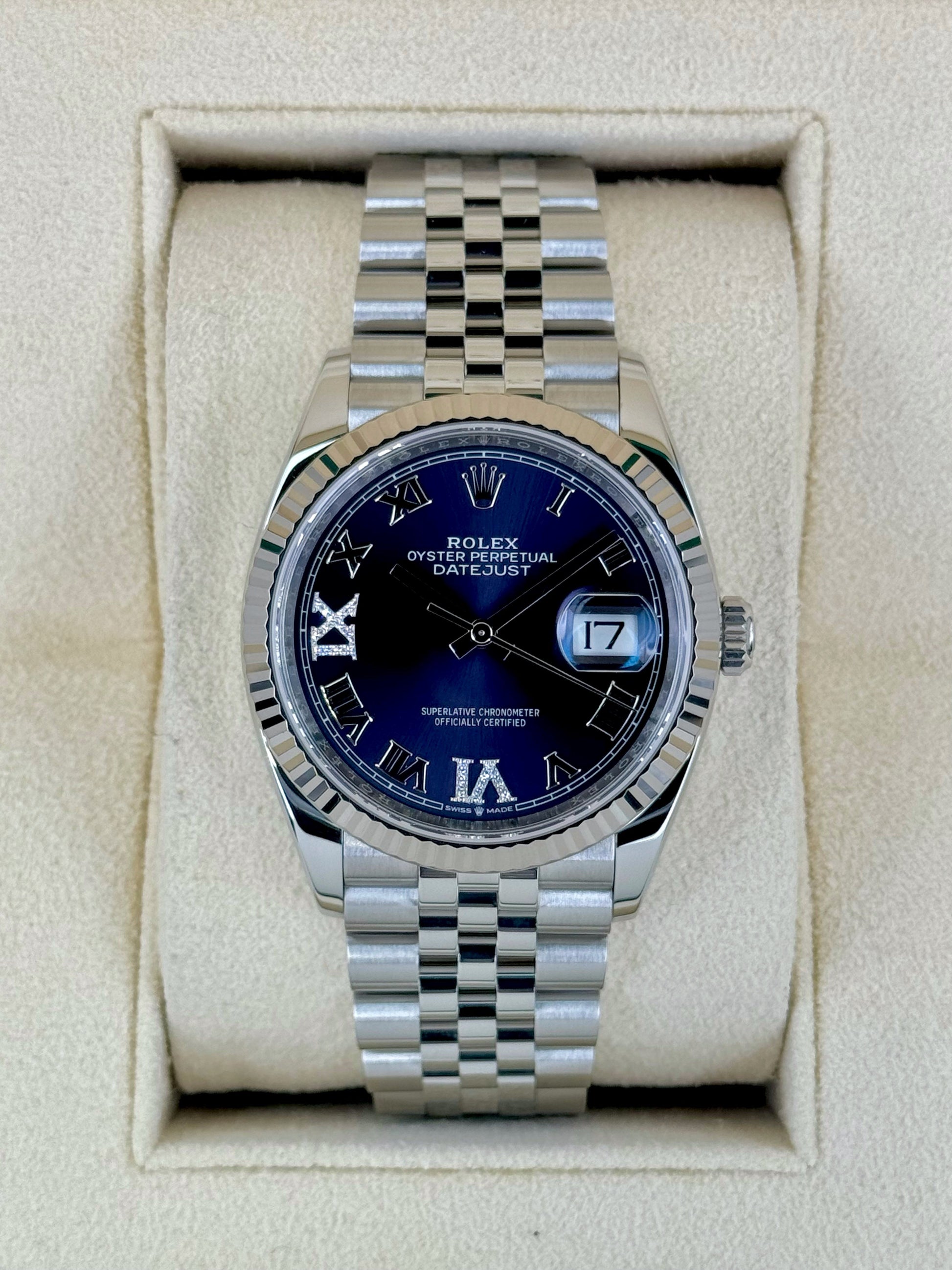 2023 Rolex Datejust 36mm 126234 Stainless Steel Jubilee Purple Dial - MyWatchLLC