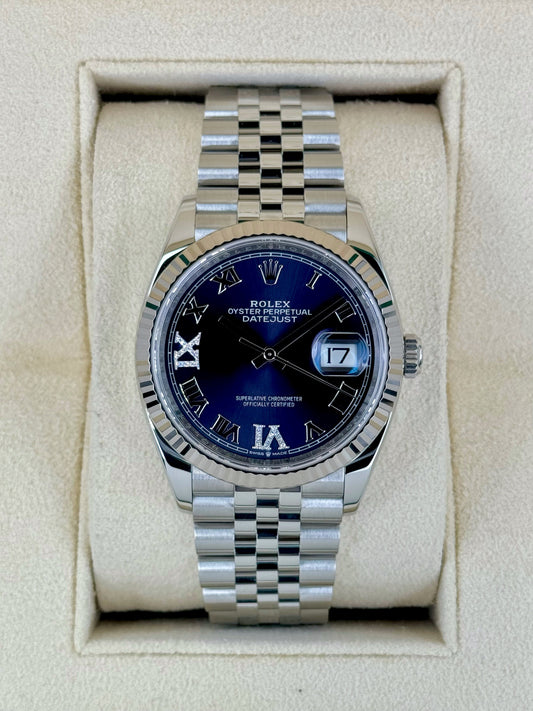 2023 Rolex Datejust 36mm 126234 Stainless Steel Jubilee Purple Dial - MyWatchLLC