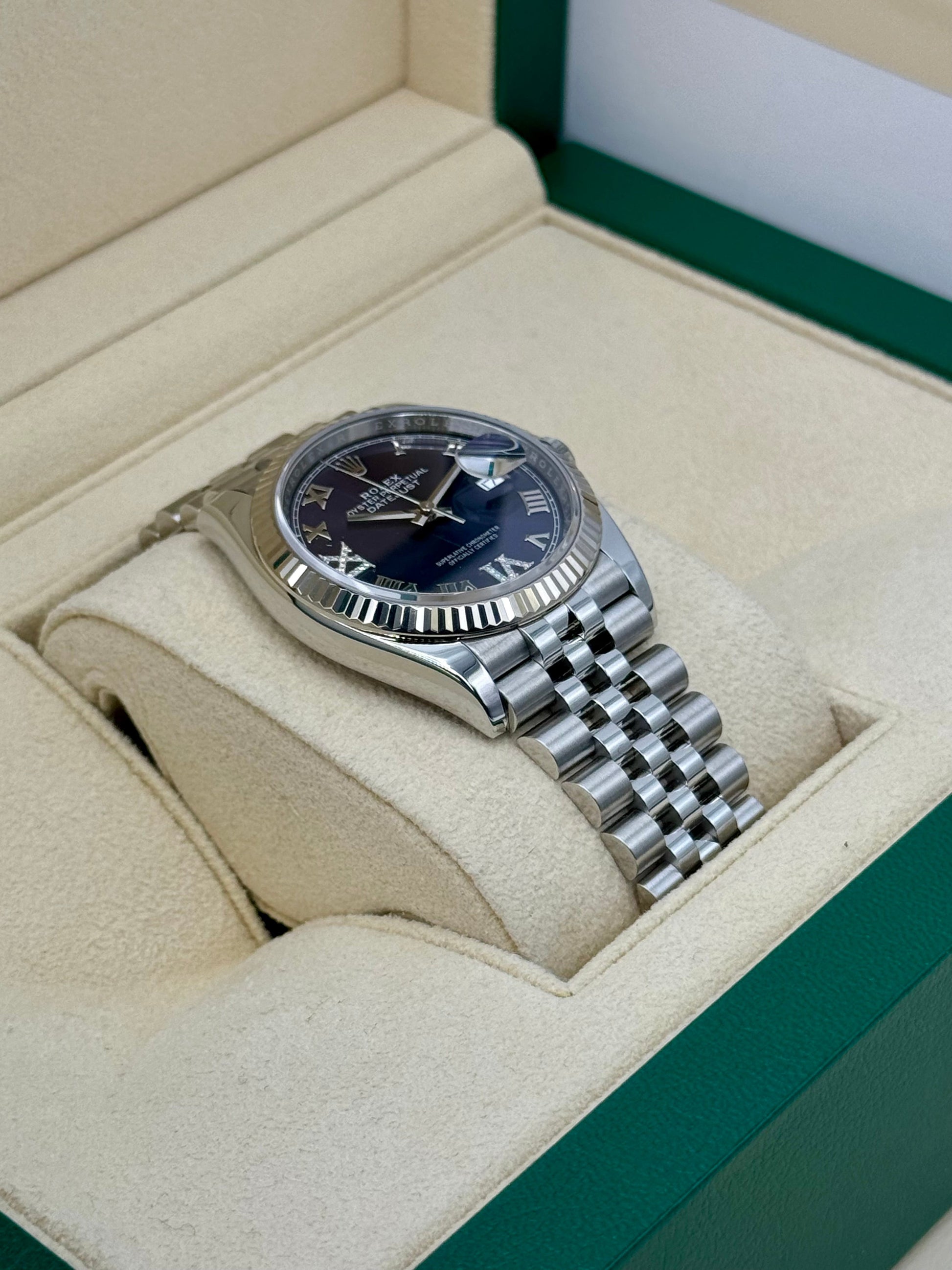 2023 Rolex Datejust 36mm 126234 Stainless Steel Jubilee Purple Dial - MyWatchLLC