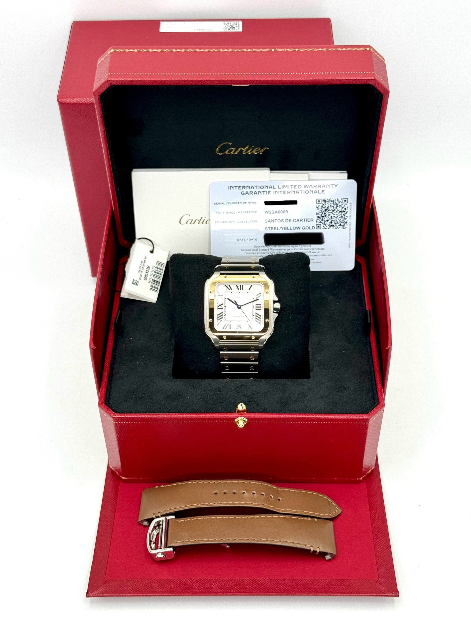 2023 Cartier Santos de Cartier 39.8mm W2SA0009 Two-Tone White Dial - MyWatchLLC