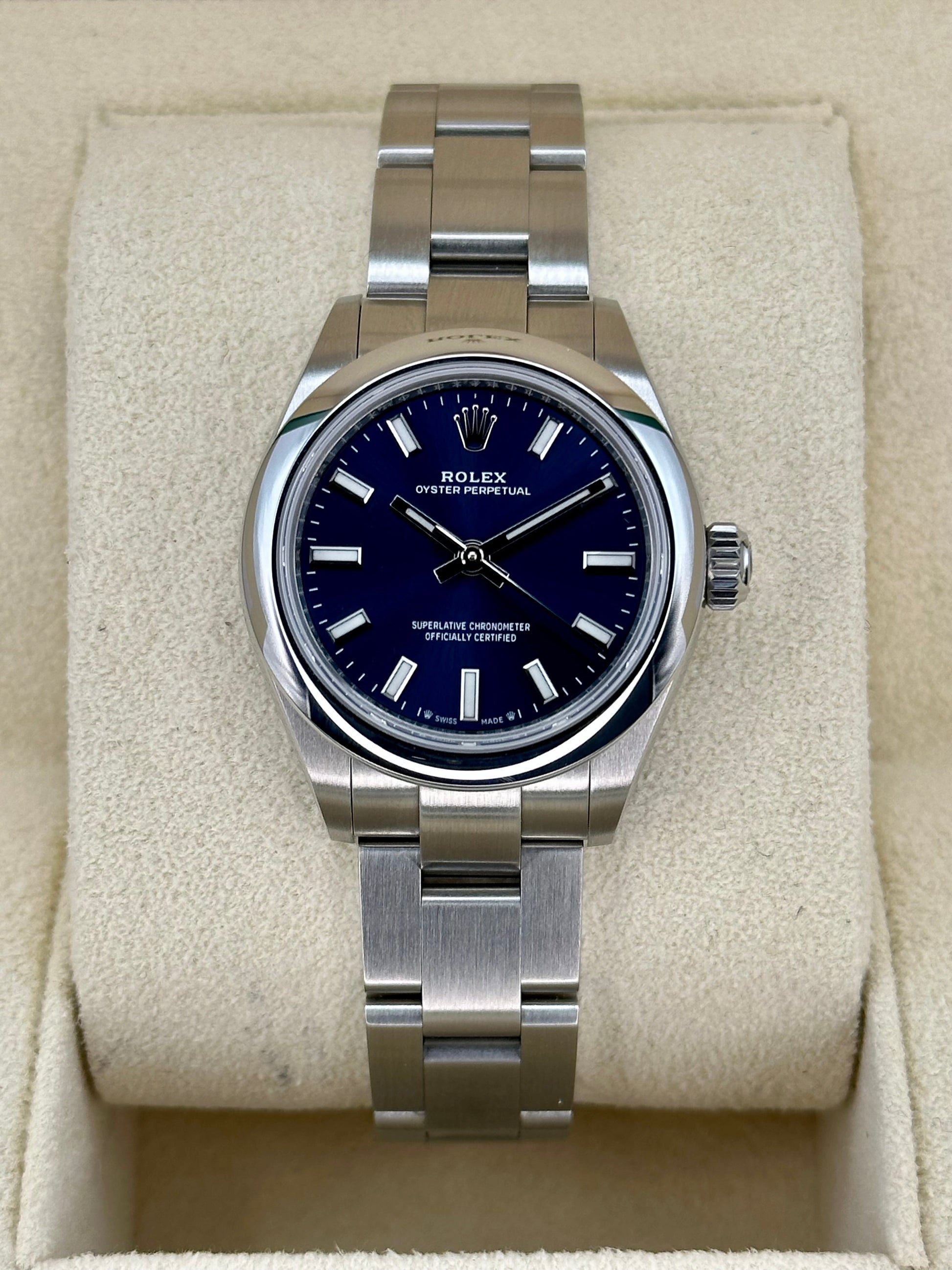 2020 Rolex Ladies Oyster Perpetual 28mm 276200 Oyster Blue Dial - MyWatchLLC