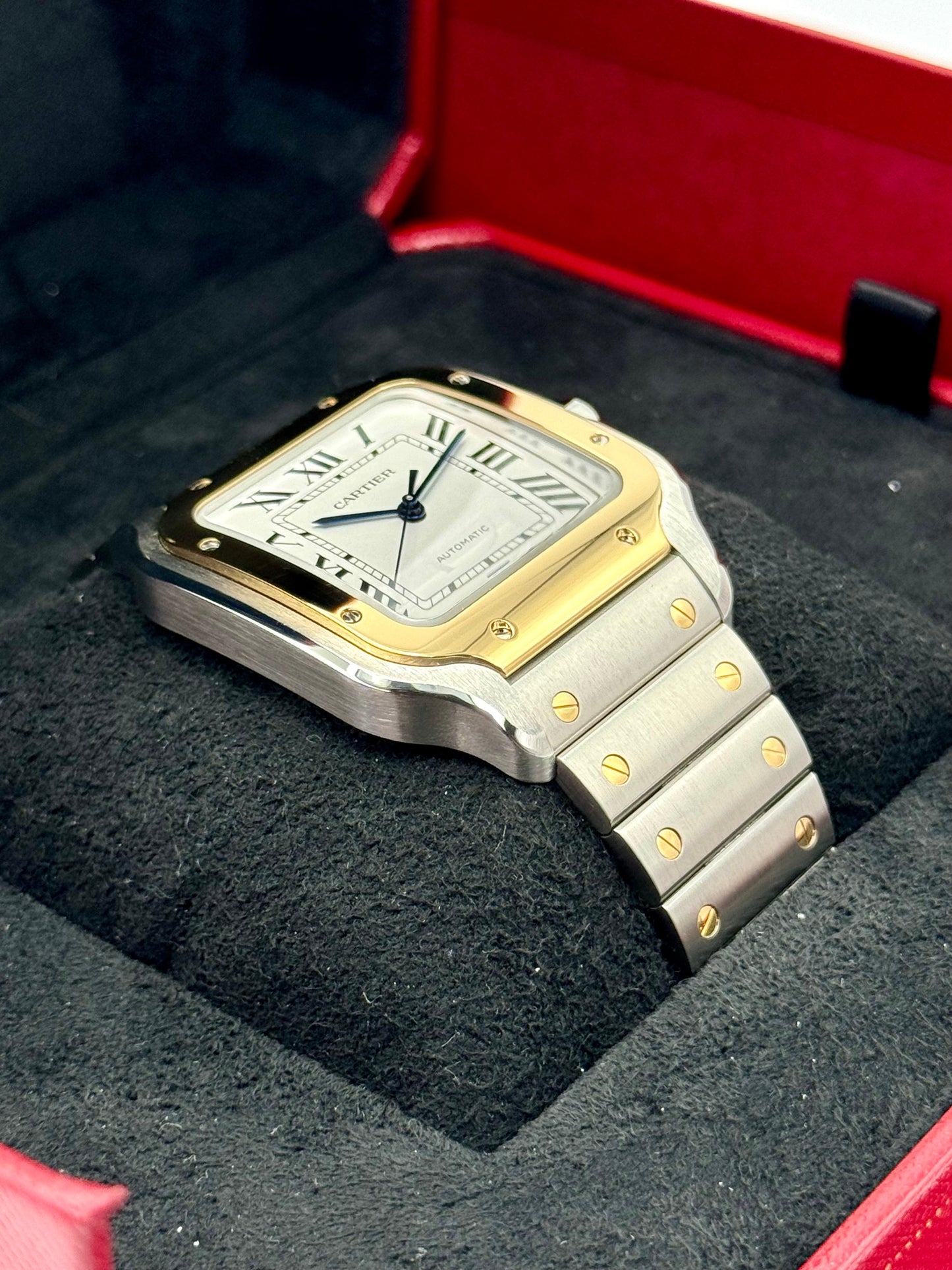 2023 Cartier Santos de Cartier 39.8mm W2SA0009 Two-Tone White Dial - MyWatchLLC