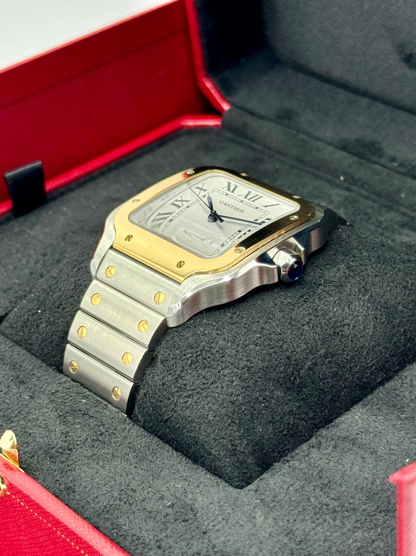 2023 Cartier Santos de Cartier 39.8mm W2SA0009 Two-Tone White Dial - MyWatchLLC