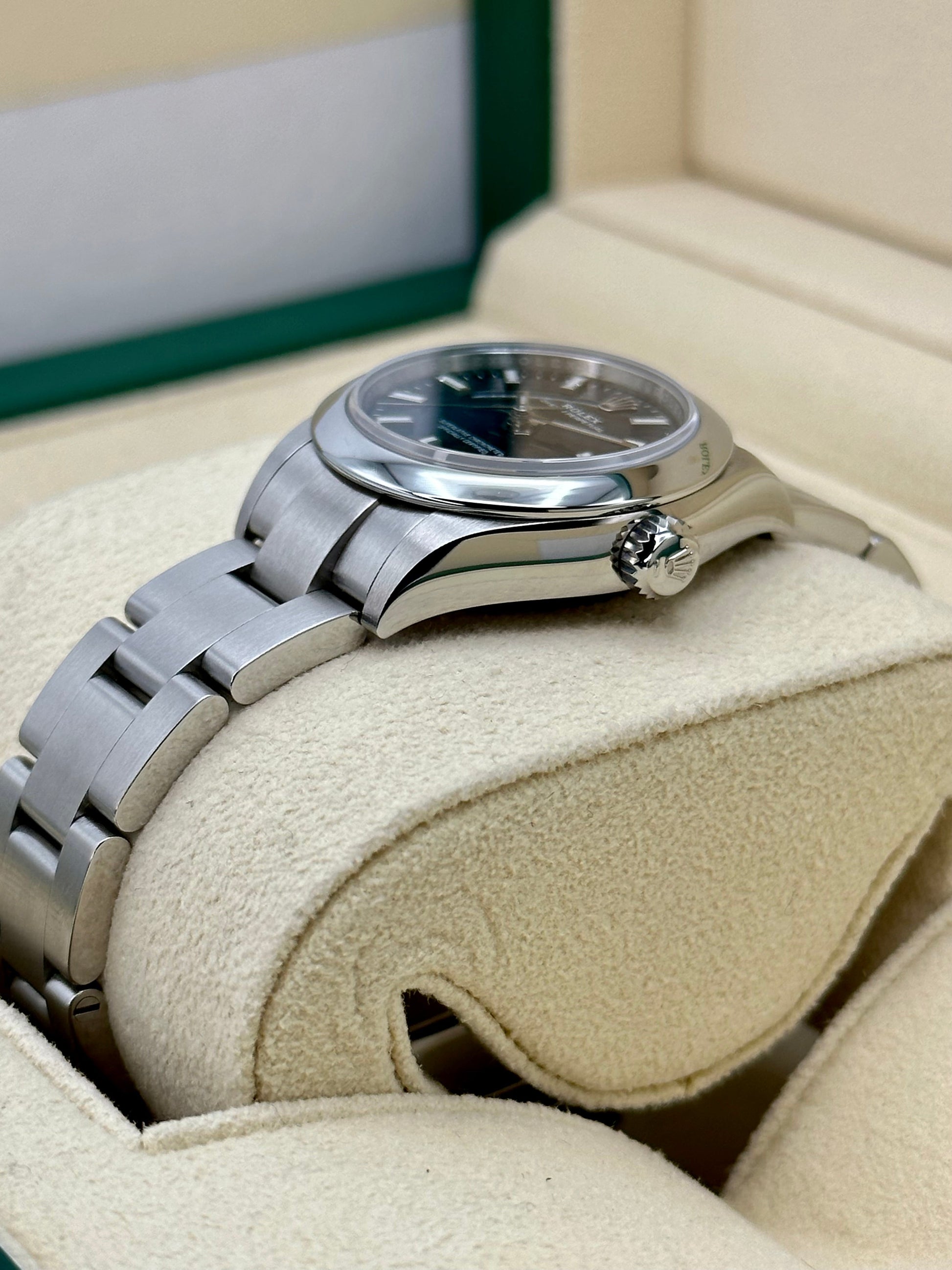 2020 Rolex Ladies Oyster Perpetual 28mm 276200 Oyster Blue Dial - MyWatchLLC