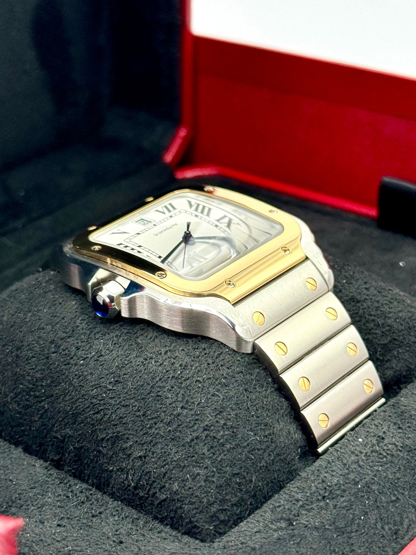 2023 Cartier Santos de Cartier 39.8mm W2SA0009 Two-Tone White Dial - MyWatchLLC