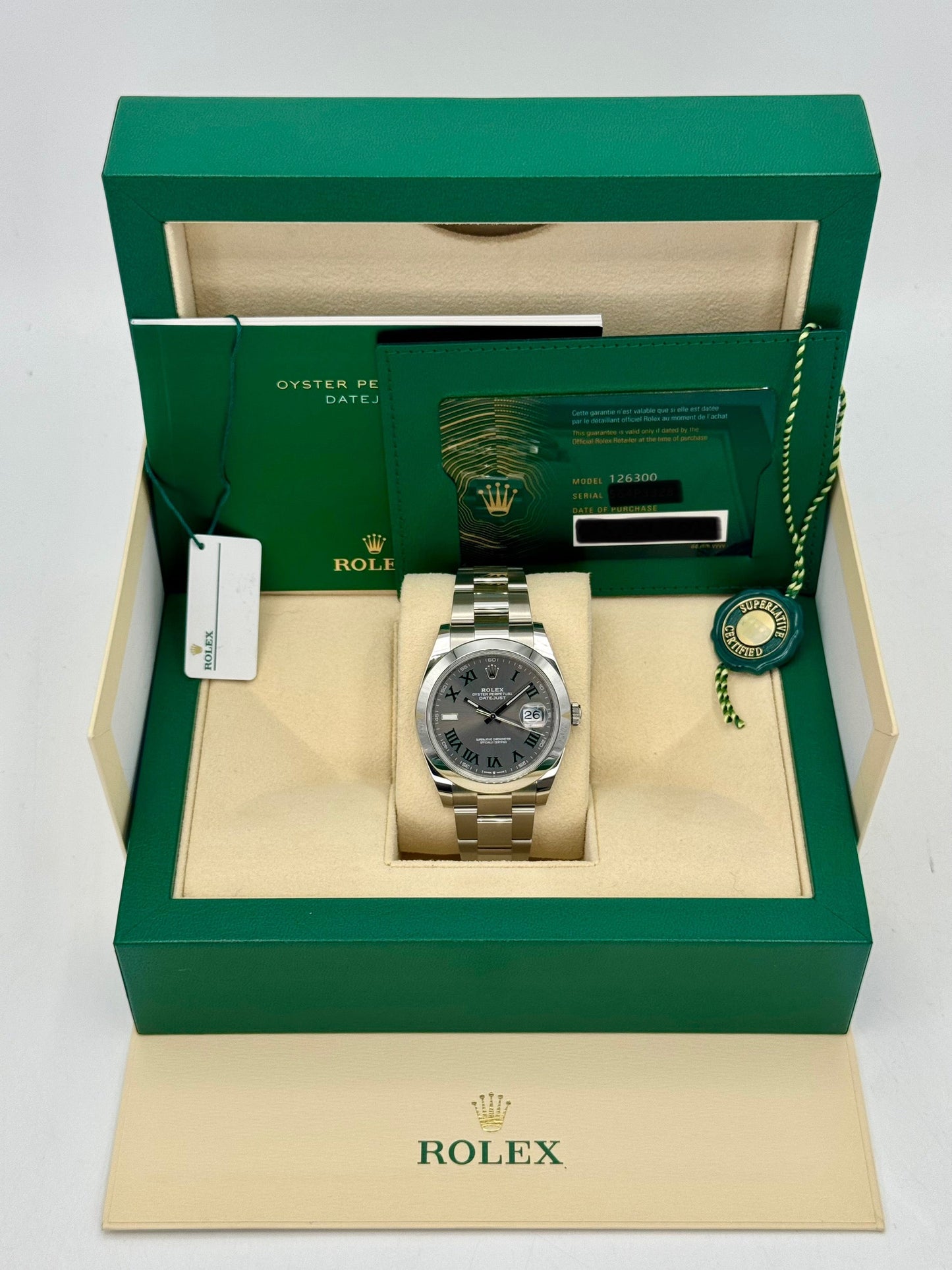 NEW 2024 Rolex Datejust 41mm 126300 Oyster Wimbledon Dial - MyWatchLLC