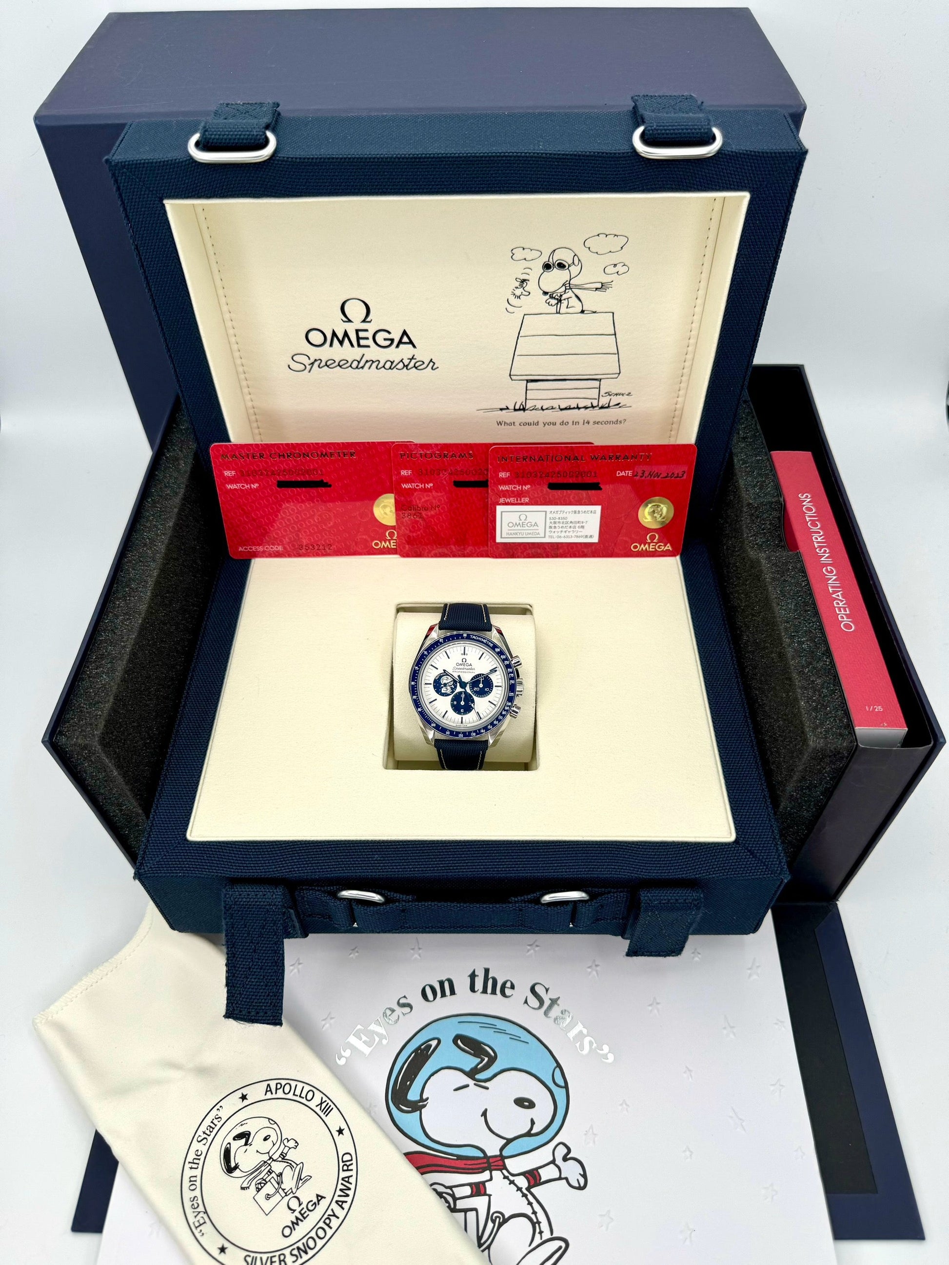 NEW 2023 Speedmaster 42mm 310.32.42.50.02.001 Silver Snoopy Award Dial - MyWatchLLC