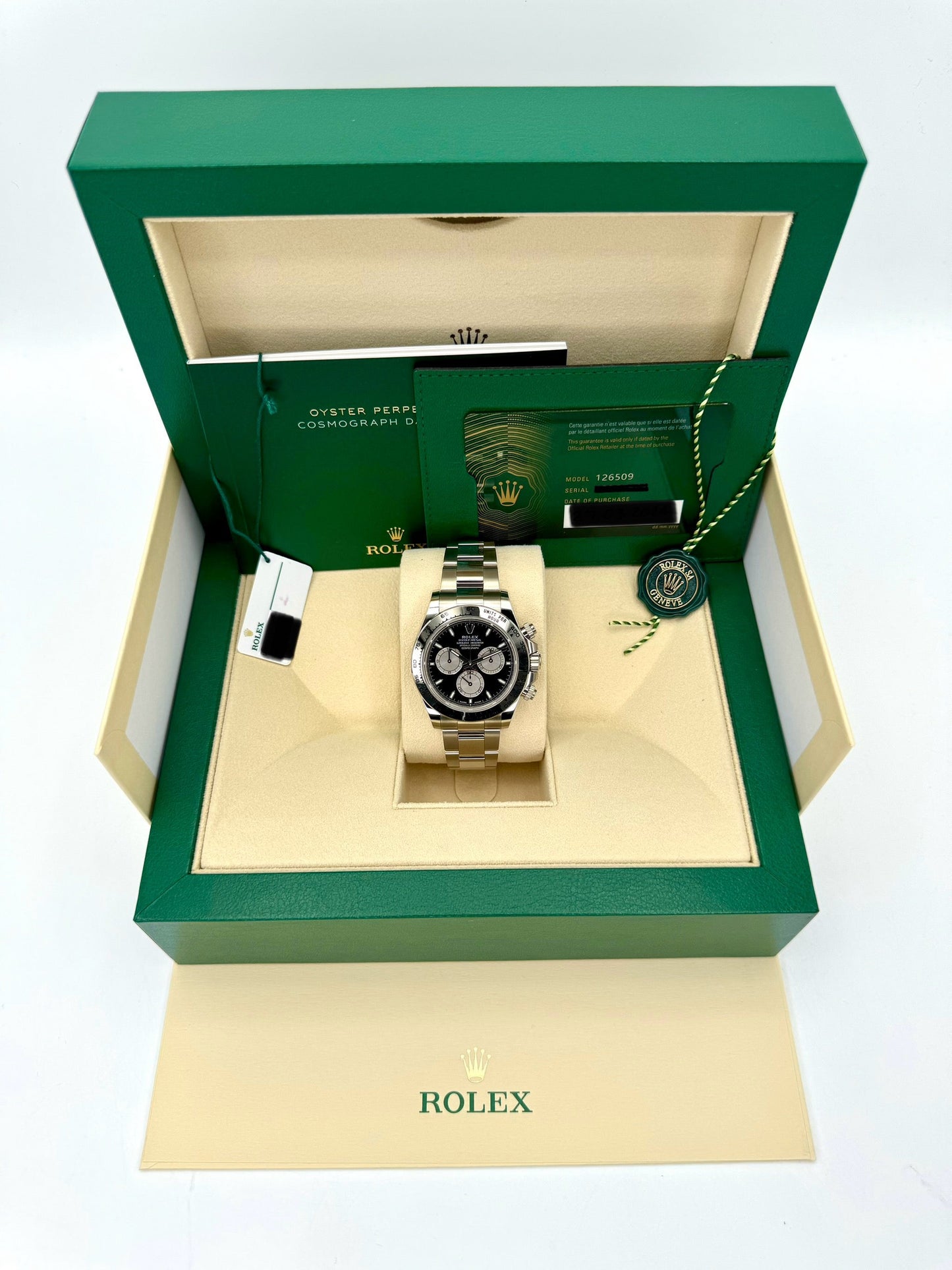 NEW 2024 Rolex Daytona 40mm 126509 White Gold Black Dial - MyWatchLLC