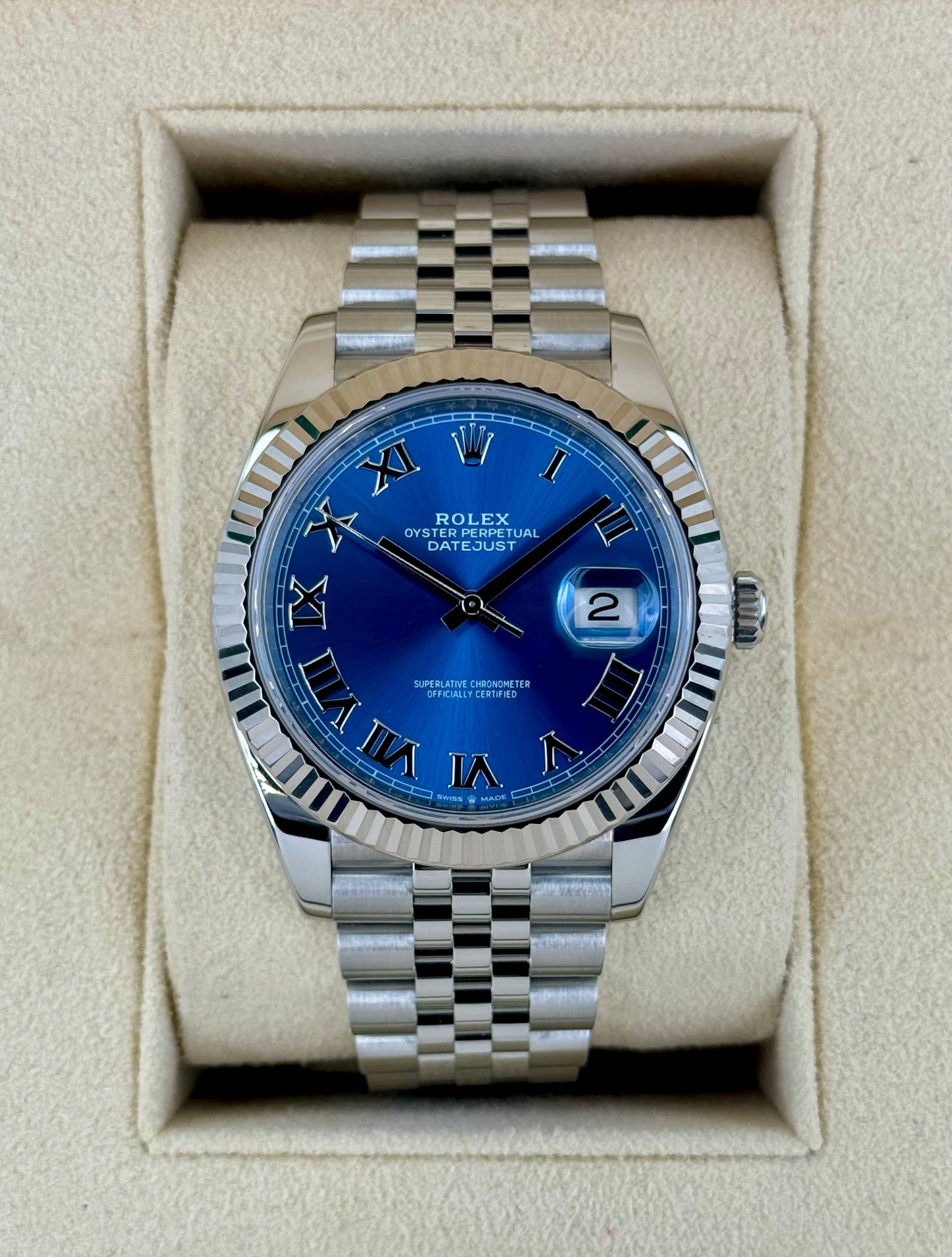 2023 Rolex Datejust 41mm 126334 Jubilee Blue Roman Numeral Dial - MyWatchLLC