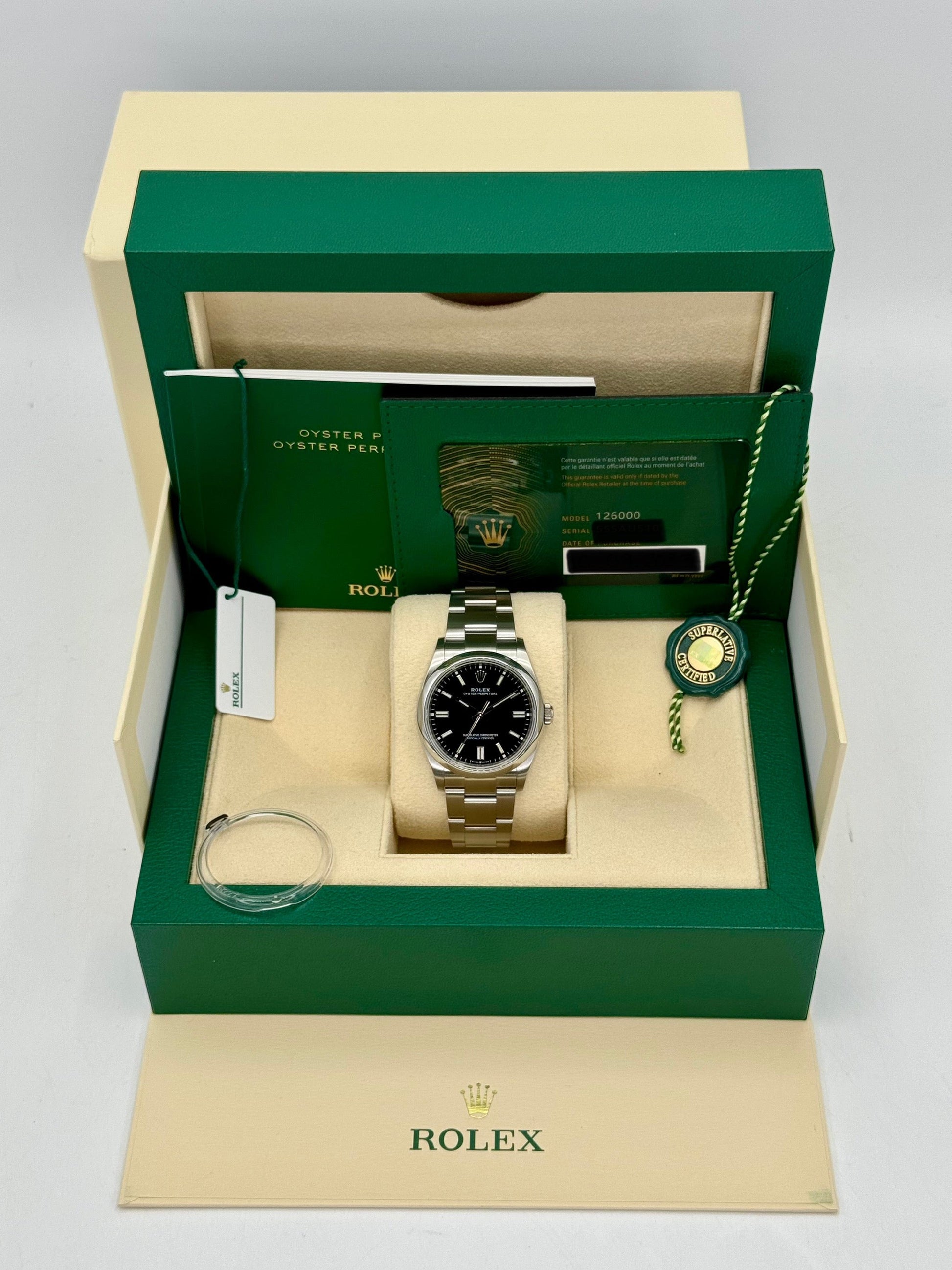 2023 Rolex Oyster Perpetual 36mm 126000 Black Dial - MyWatchLLC