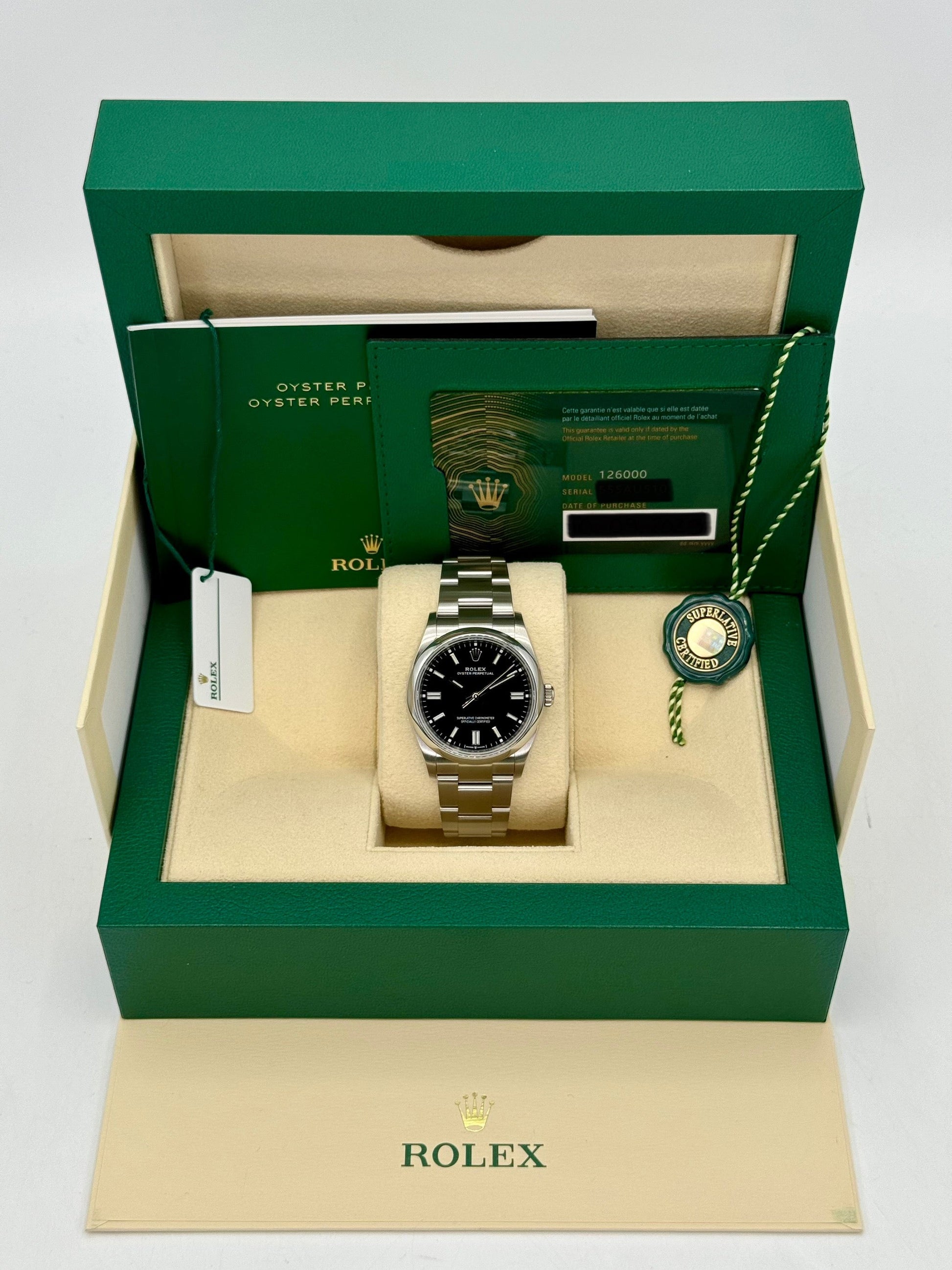 2023 Rolex Oyster Perpetual 36mm 126000 Black Dial - MyWatchLLC