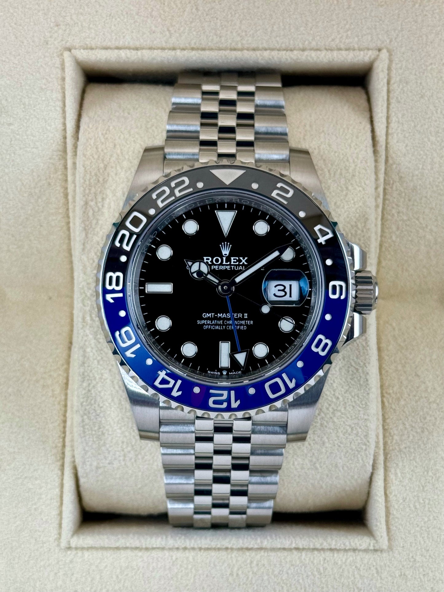 2022 Rolex GMT-Master II "Batgirl" 40mm 126710BLNR Jubilee Black Dial - MyWatchLLC