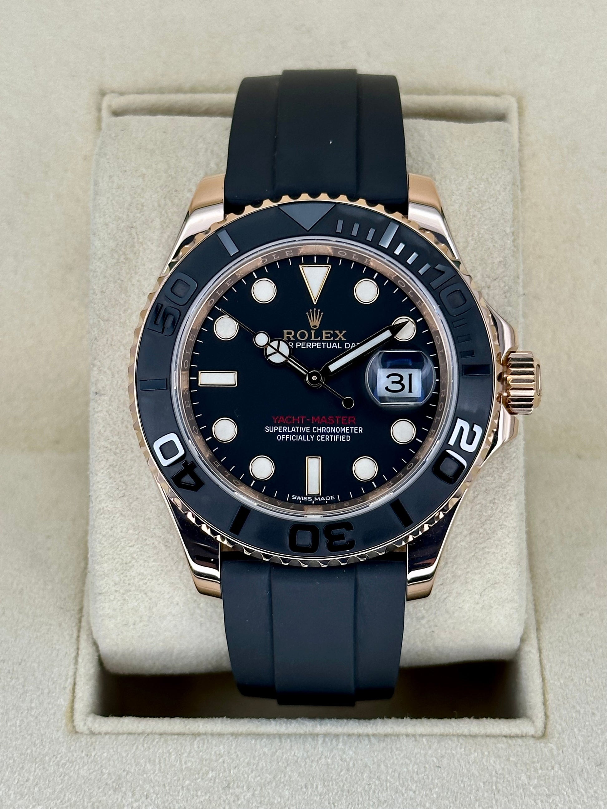 2018 Rolex Yacht-Master 40mm 116655 Oysterflex Black Dial - MyWatchLLC