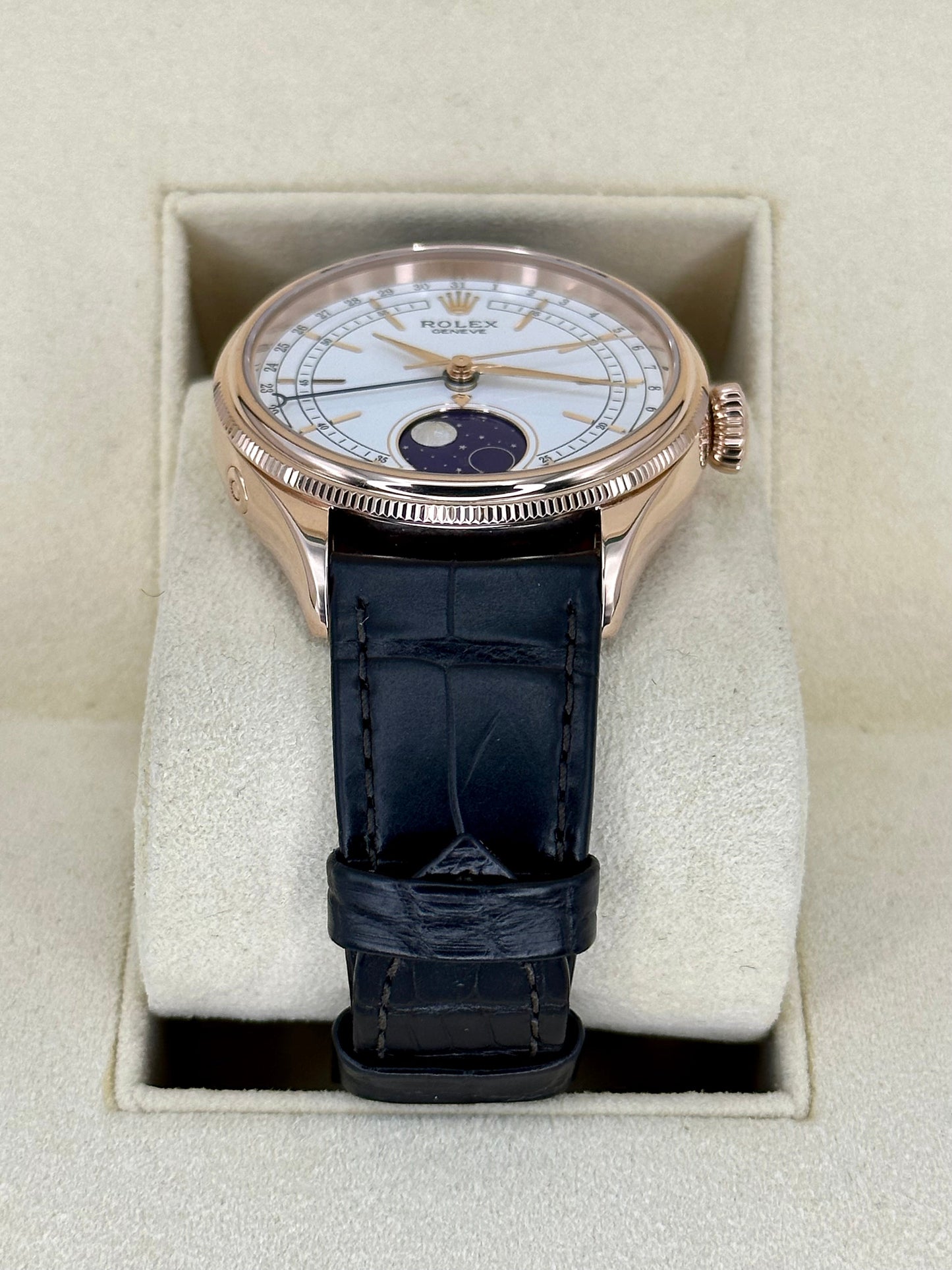2022 Rolex Cellini Moonphase 39mm 50535 Rose Gold White Dial - MyWatchLLC
