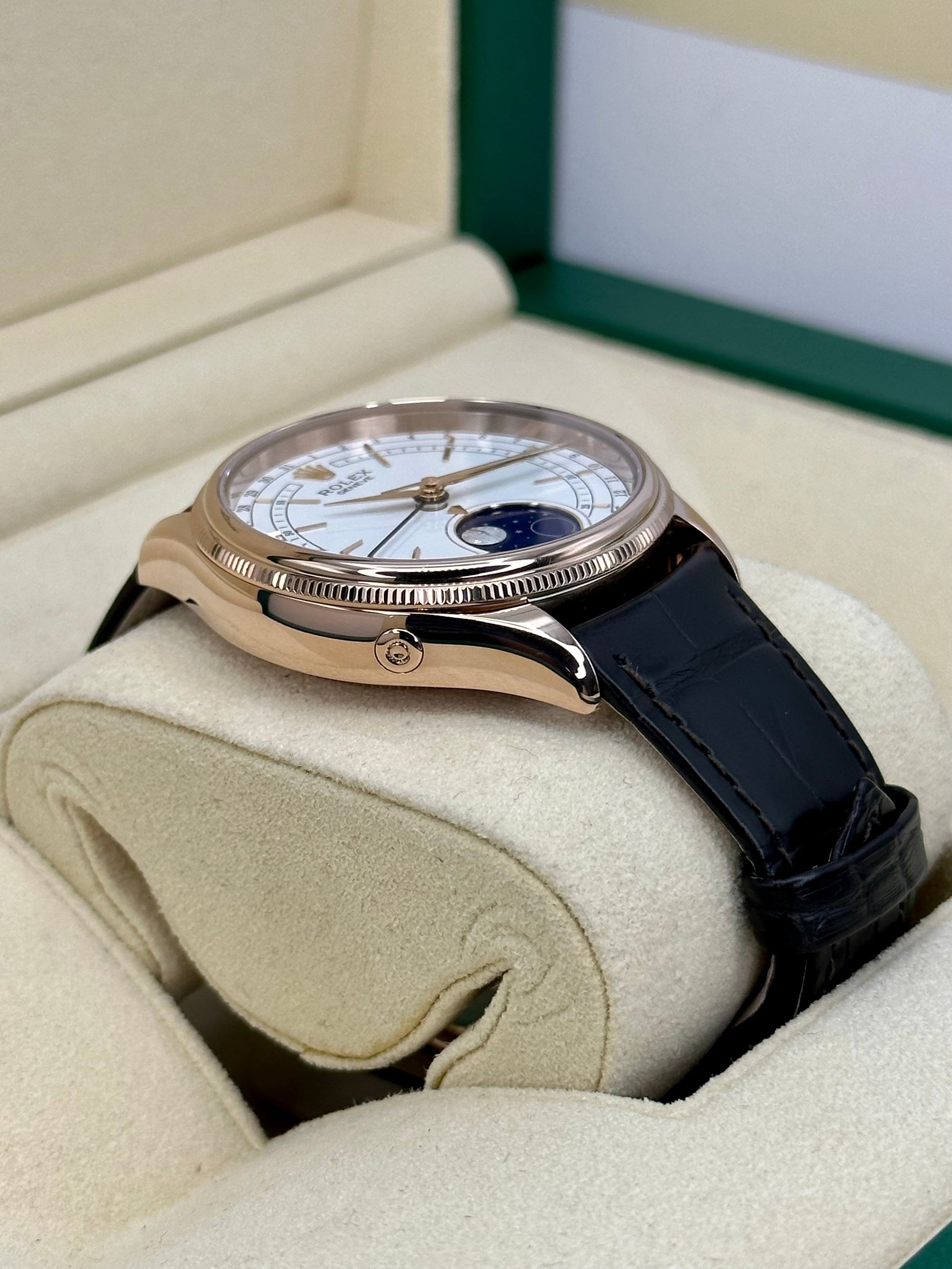 2022 Rolex Cellini Moonphase 39mm 50535 Rose Gold White Dial - MyWatchLLC