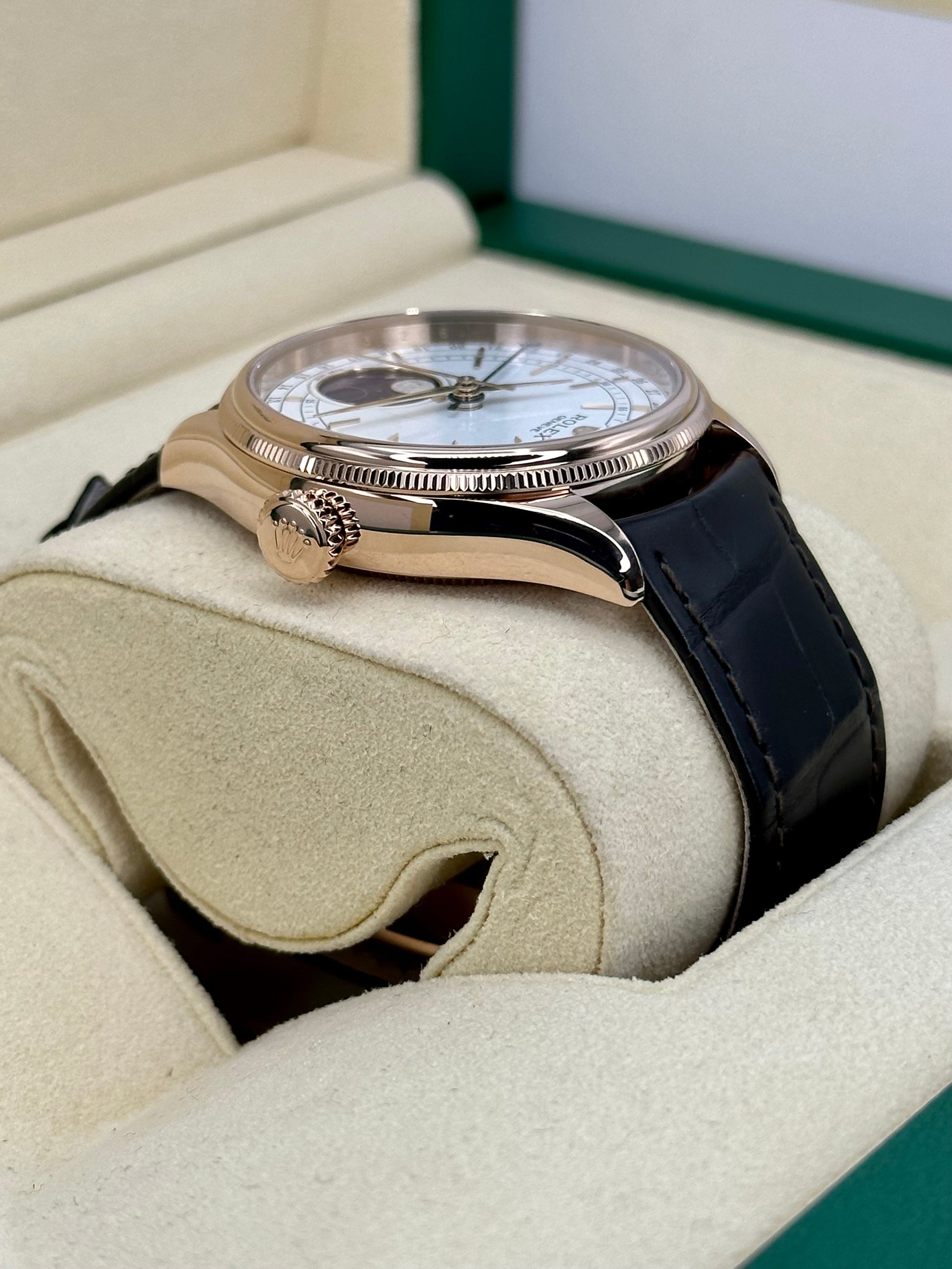 2022 Rolex Cellini Moonphase 39mm 50535 Rose Gold White Dial - MyWatchLLC