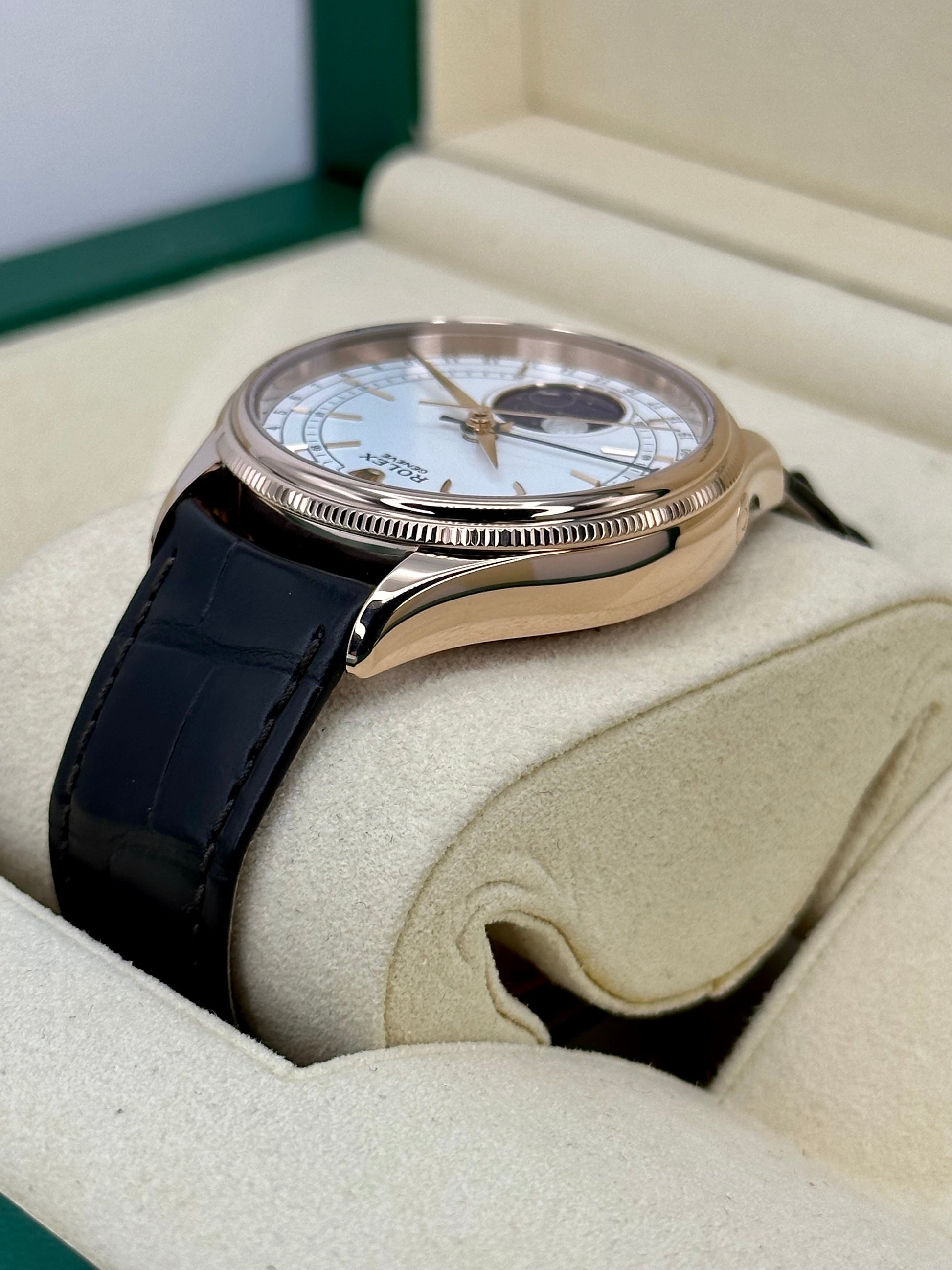 2022 Rolex Cellini Moonphase 39mm 50535 Rose Gold White Dial - MyWatchLLC