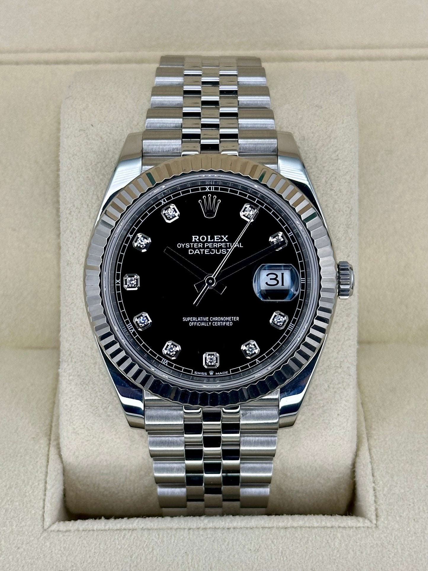 2021 Rolex Datejust 41mm 126334 Jubilee Black Diamond Dial - MyWatchLLC