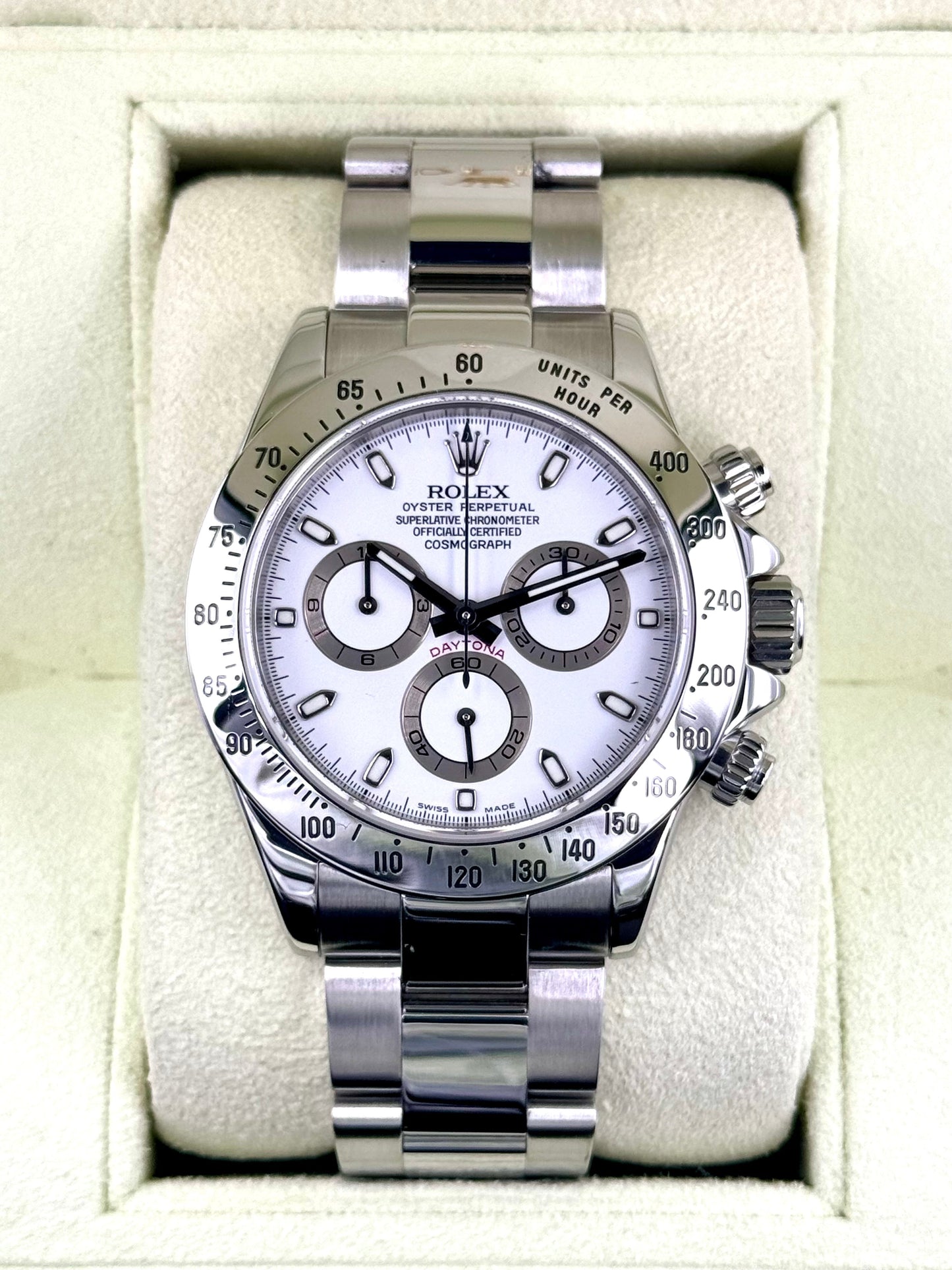 2005 Rolex Daytona 40mm 116520 Stainless Steel White Dial - MyWatchLLC
