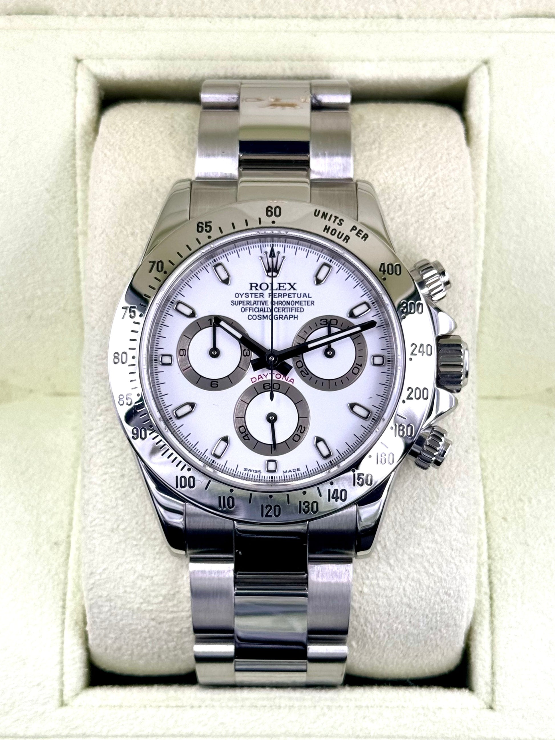 2005 Rolex Daytona 40mm 116520 Stainless Steel White Dial - MyWatchLLC